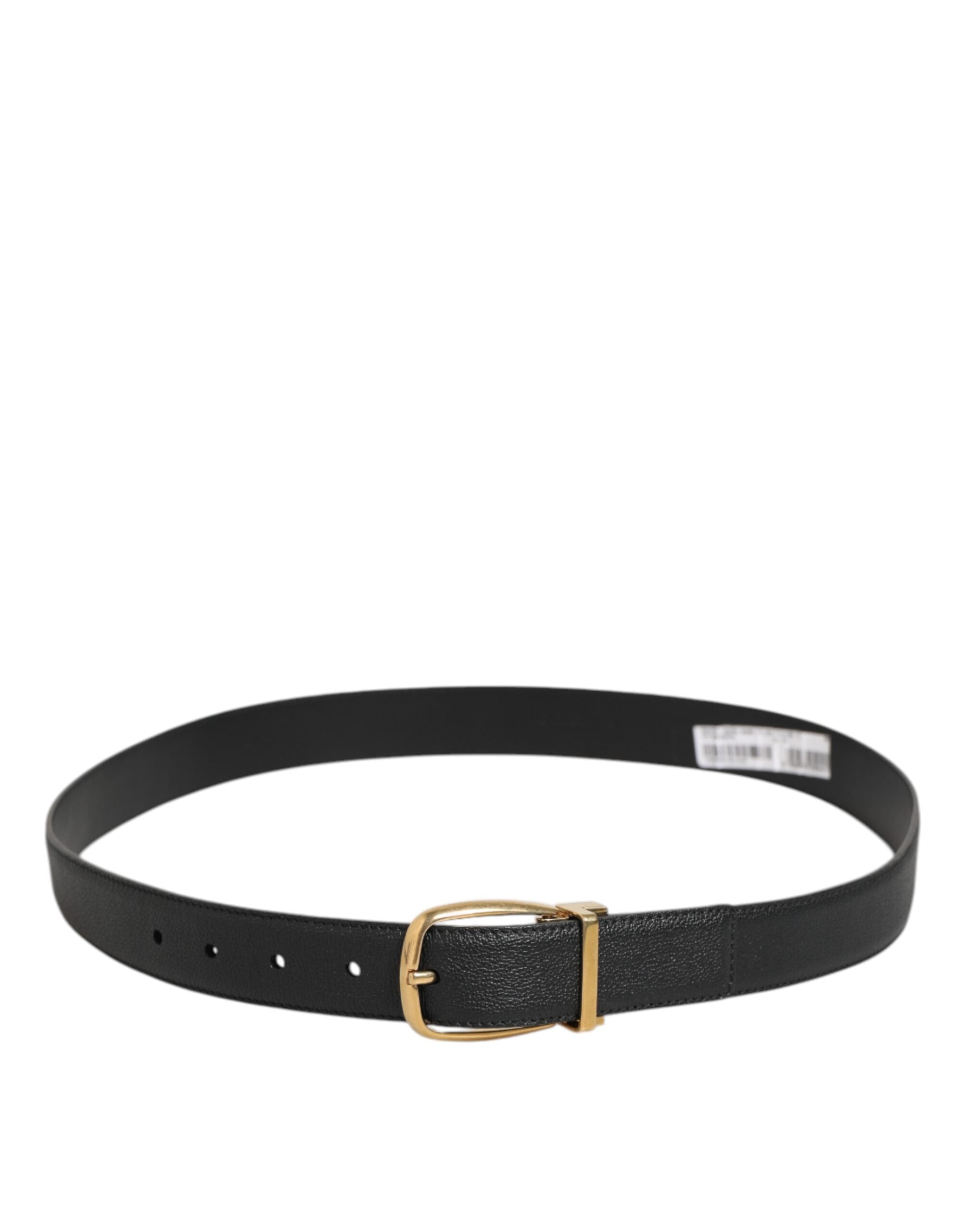 Dolce & Gabbana Schwarzer Leder-Gürtel mit klassischer Metall-Logo-Schnalle