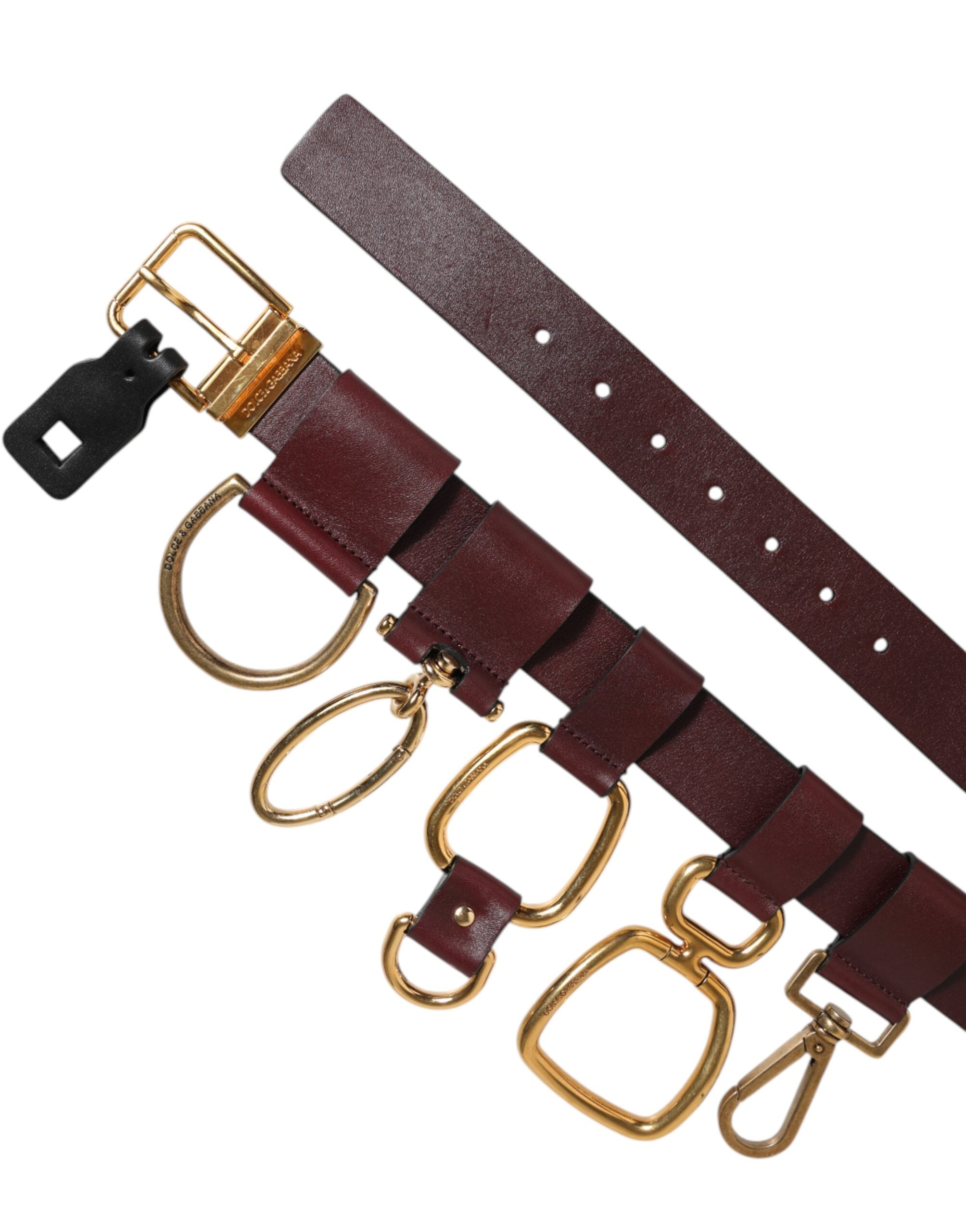 Dolce & Gabbana Brauner Schlüsselring Clip Befestigungen Schnalle Gürtel