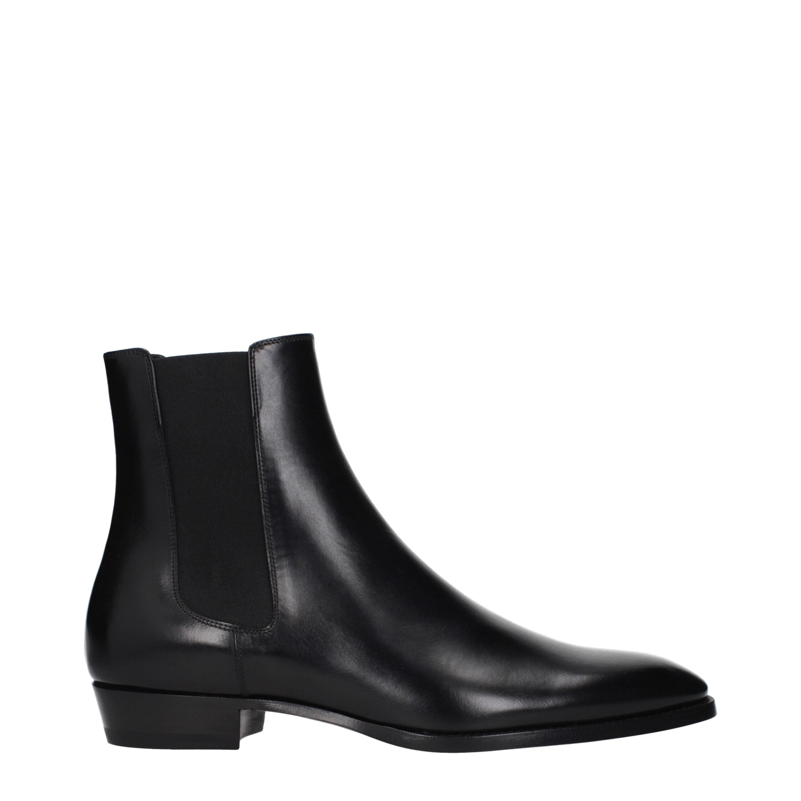 Celine Schwarze Leder-Stiefeletten