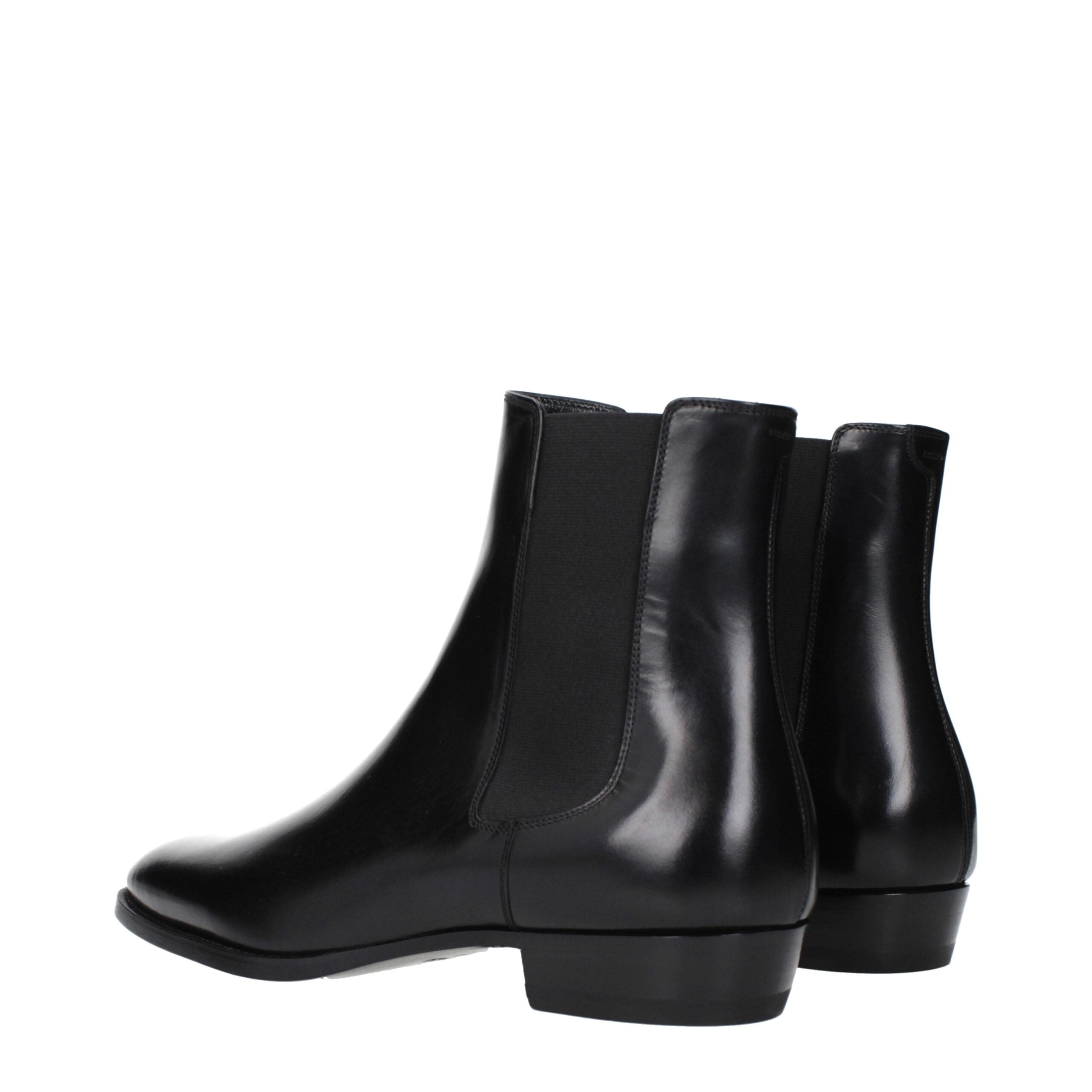Celine Schwarze Leder-Stiefeletten
