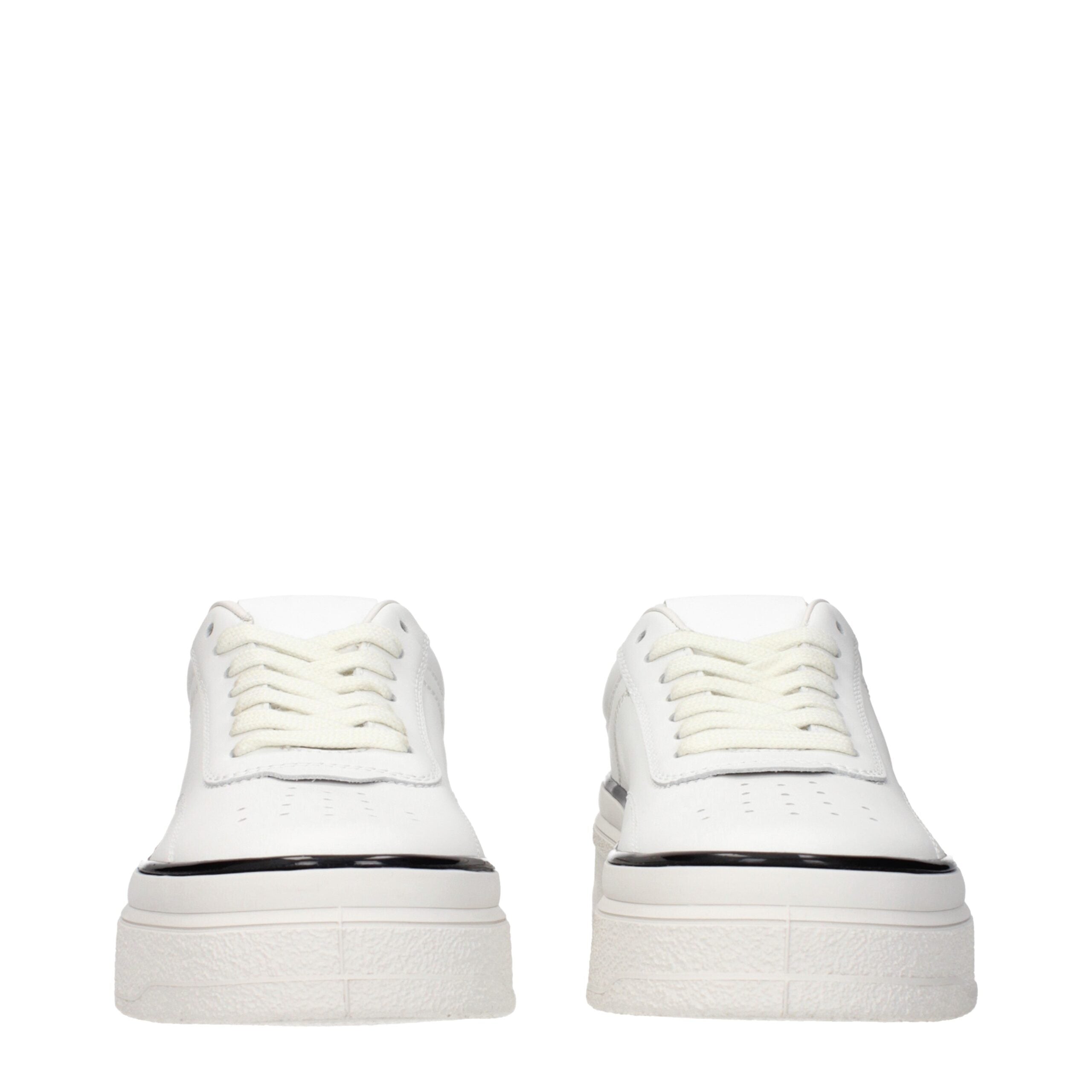 Jil Sander Weiße Leder Plateau-Sneaker