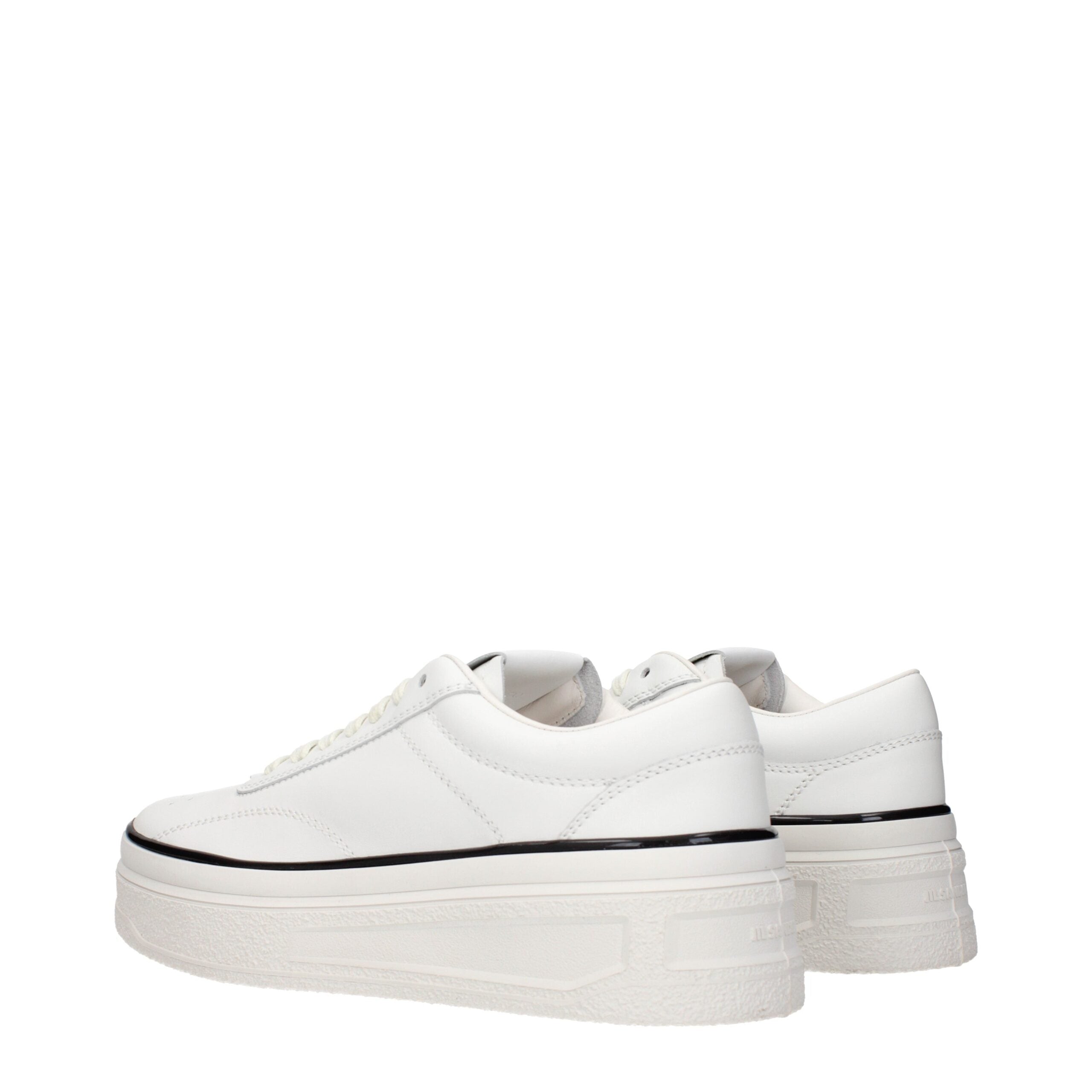 Jil Sander Weiße Leder Plateau-Sneaker