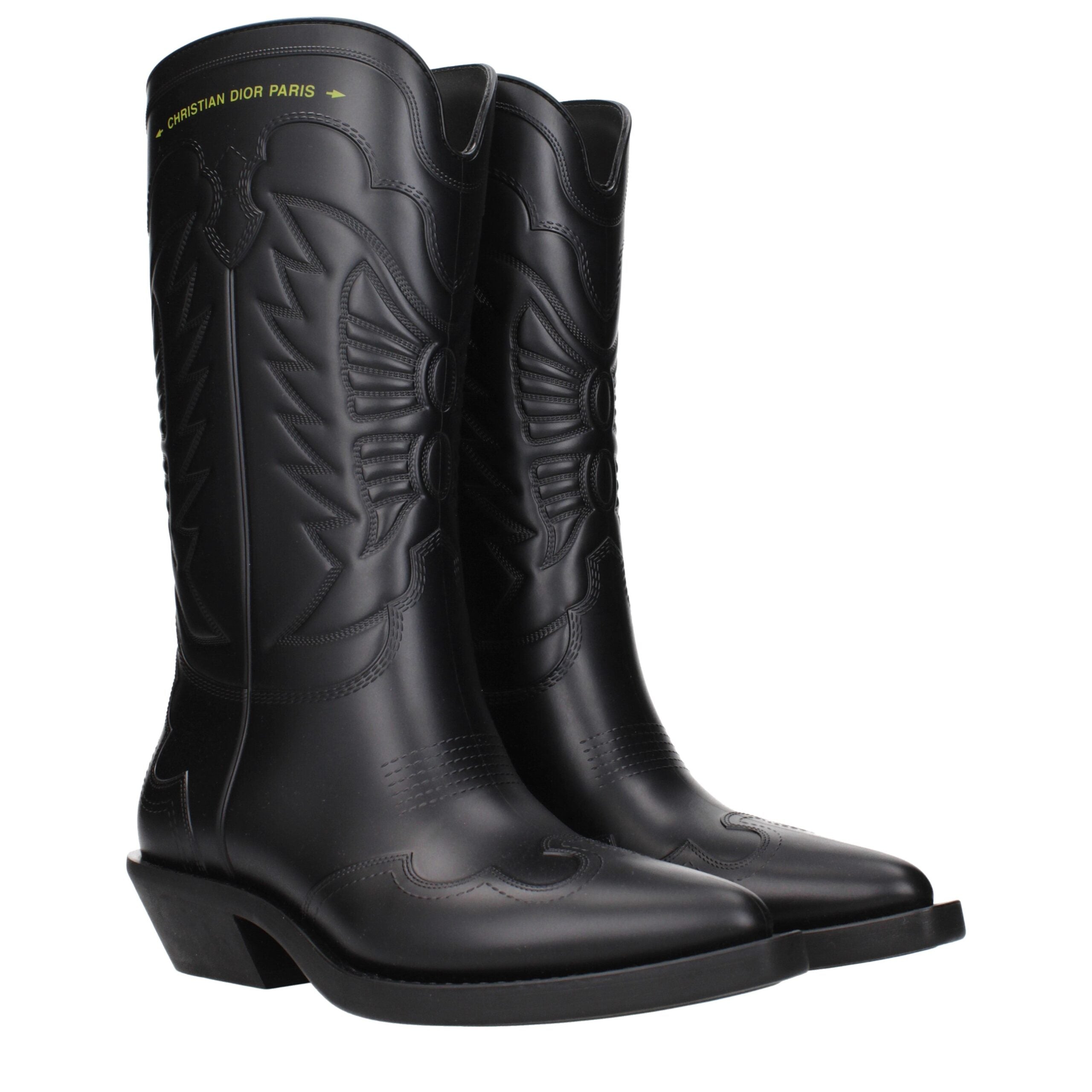 Christian Dior Schwarze Baumwollstiefel