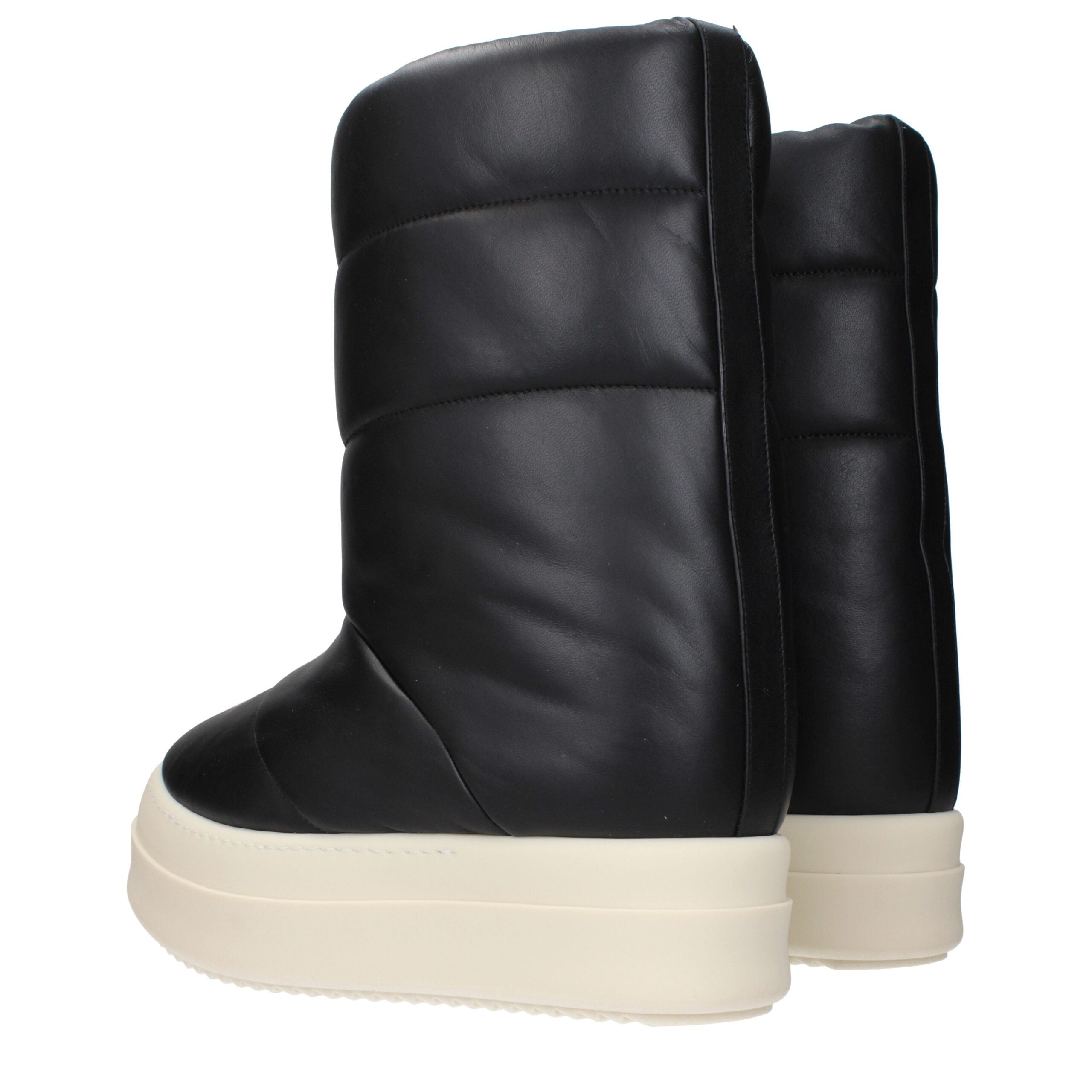 Rick Owens Schwarze Leder-Stiefeletten