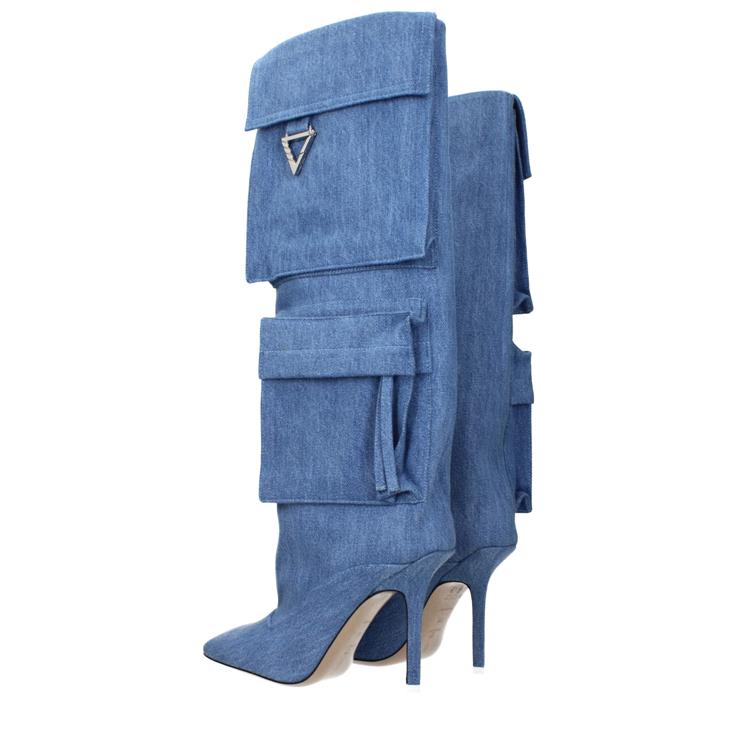 The Attico Hellblaue Stoffstiefel