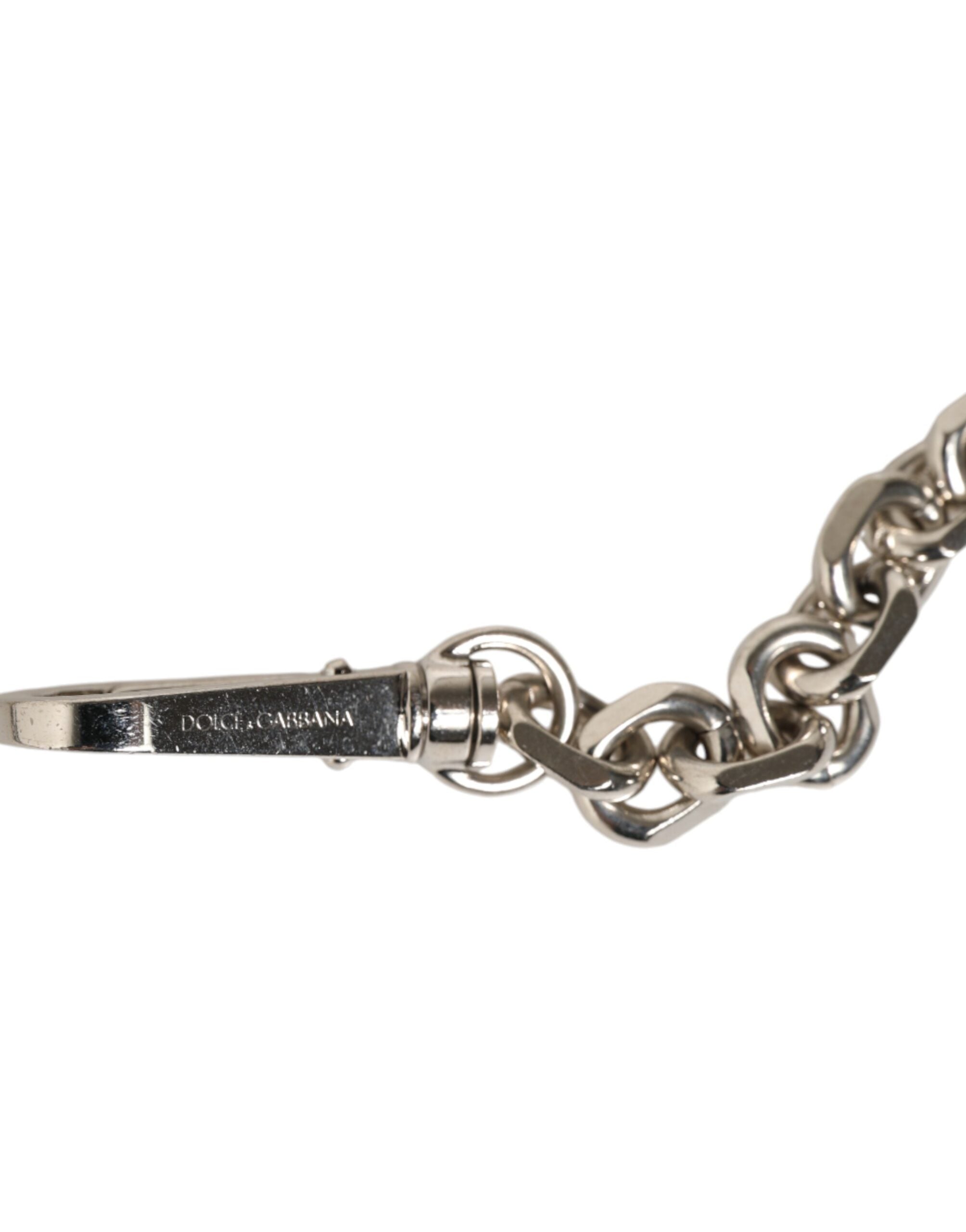 Dolce & Gabbana Schwarzes Leder Perle Kette Tasche Accessoire Schulterriemen