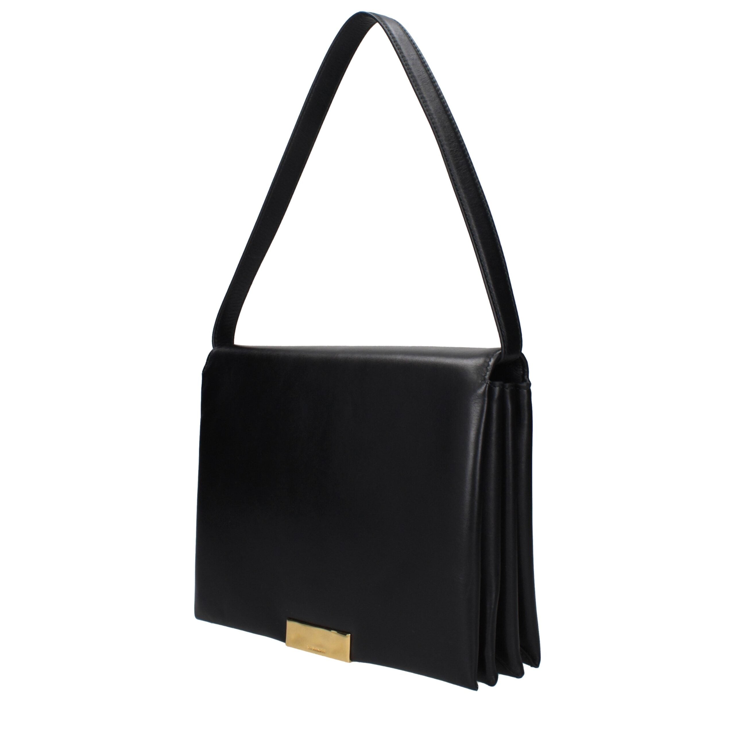 Jil Sander Schwarze Leder Umhängetasche