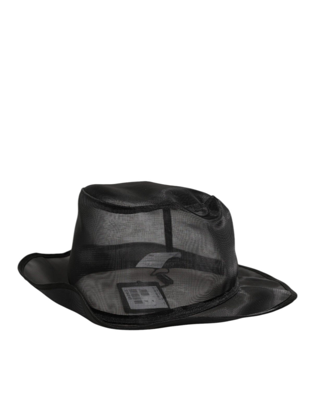 Dolce & Gabbana Schwarz Seide Mesh Eimer Männer Fischer Mütze Hut