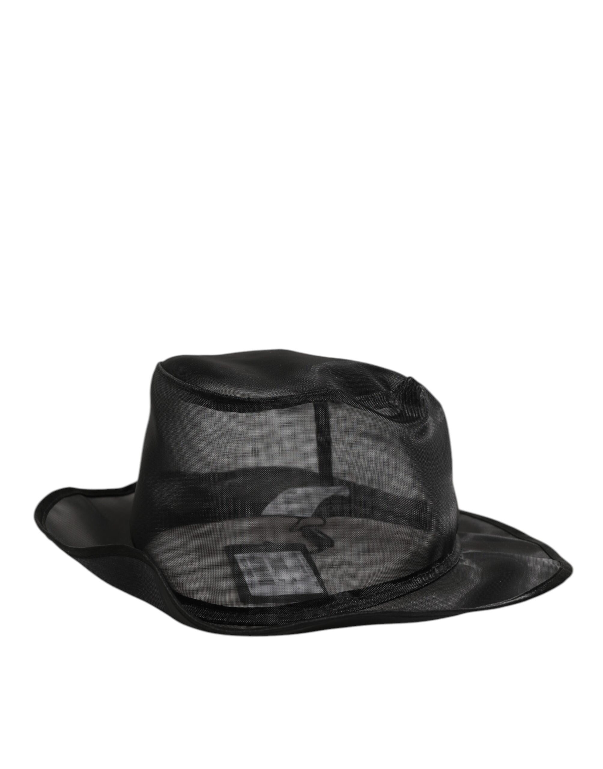 Dolce & Gabbana Schwarz Seide Mesh Eimer Männer Fischer Mütze Hut