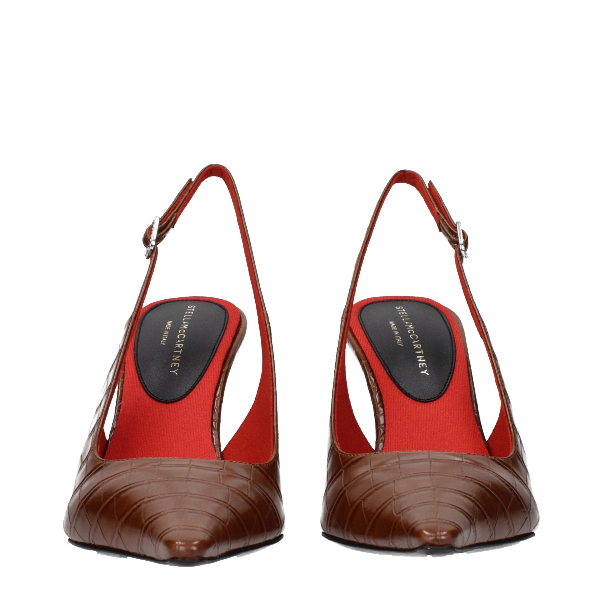 Stella McCartney Braune Leder Pumps mit hohem Absatz