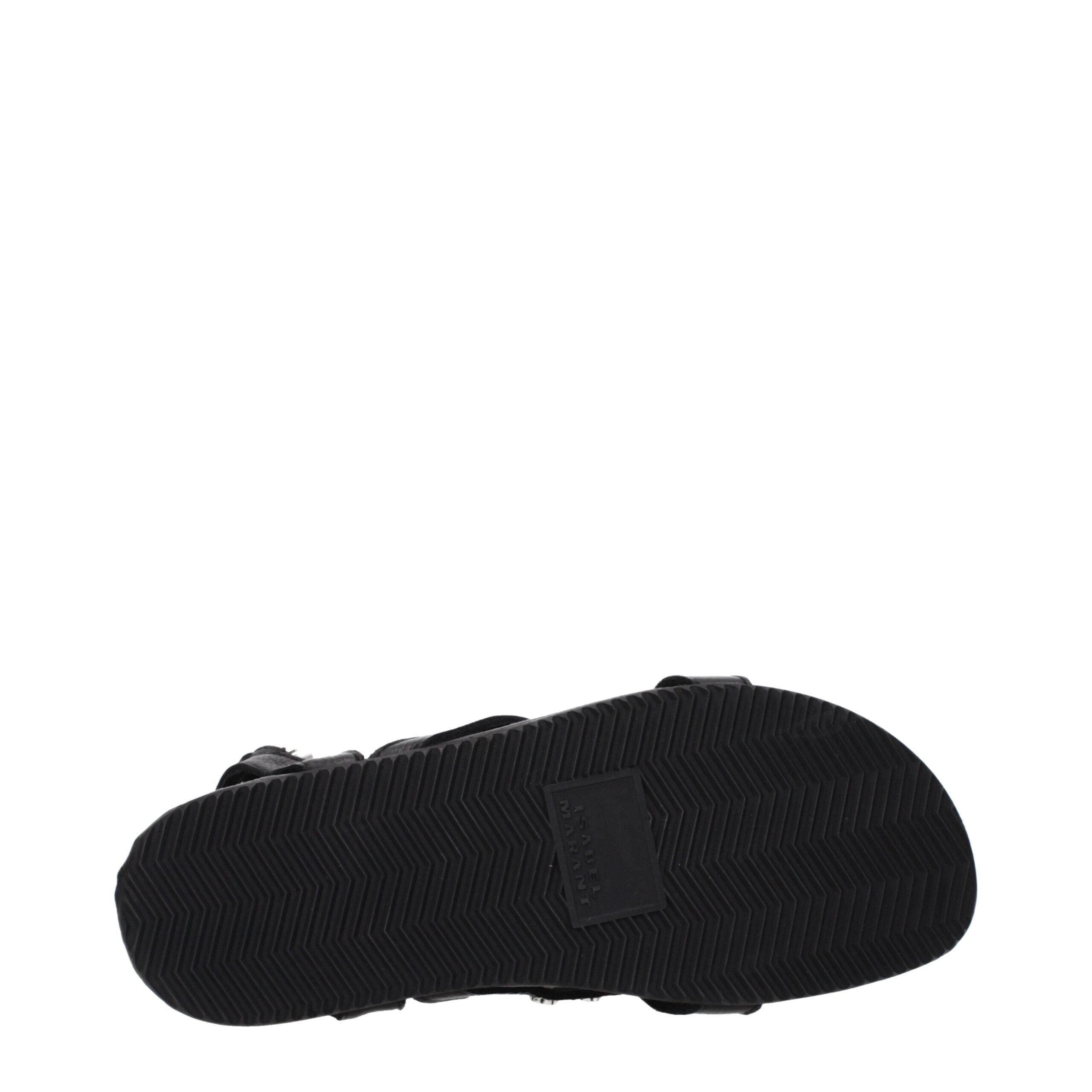 Isabel Marant Schwarze flache Sandalen aus Leder