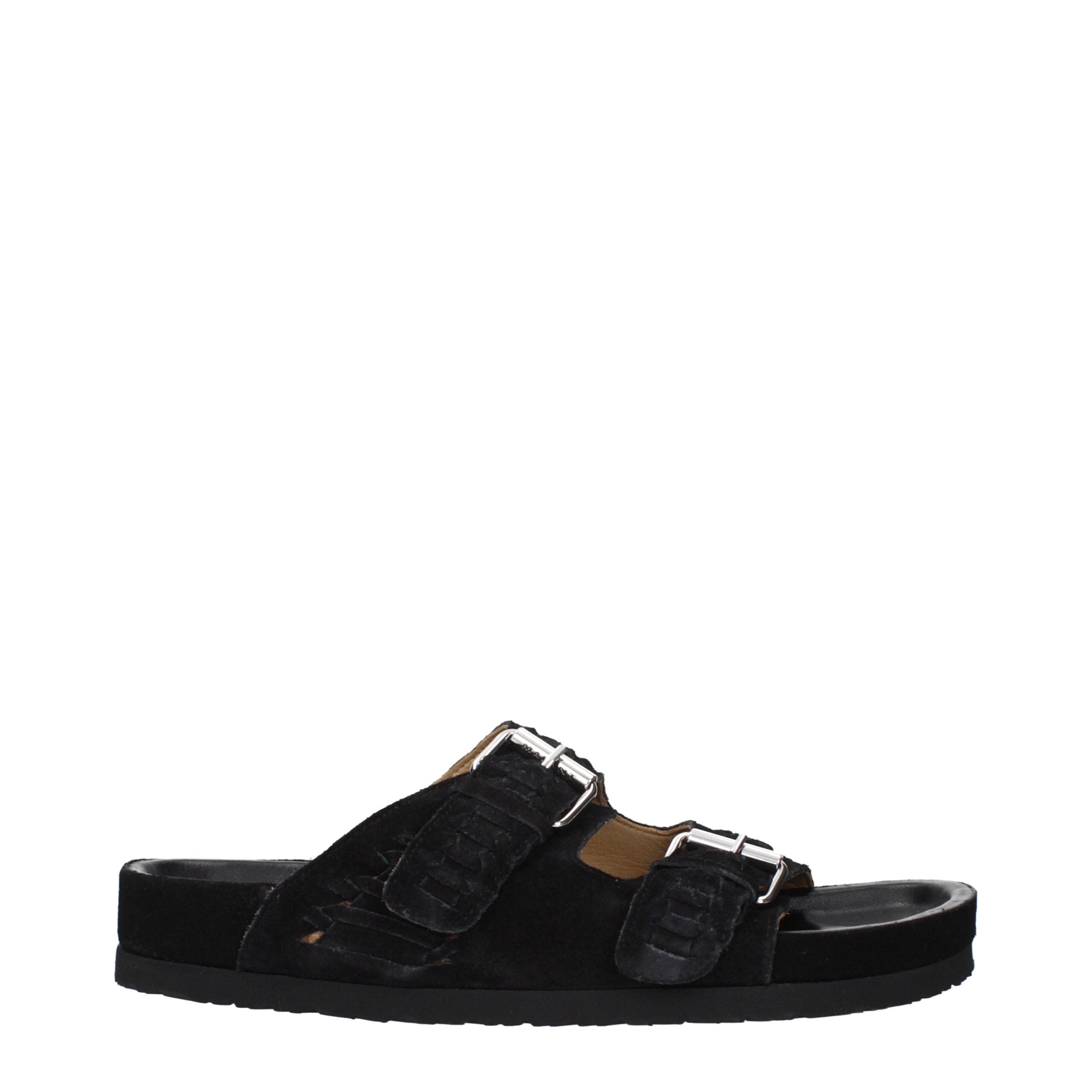 Isabel Marant Schwarze Leder-Slipper