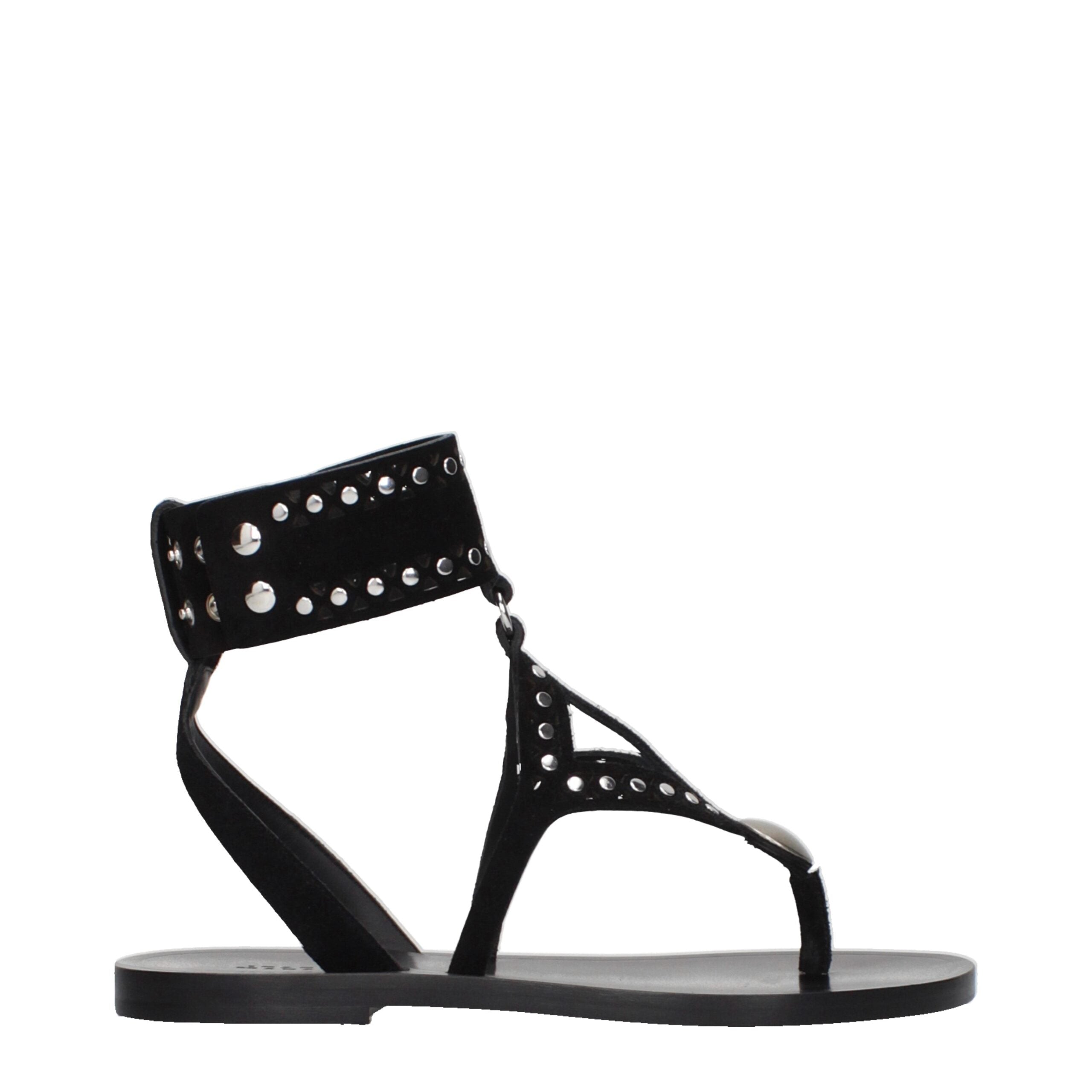 Isabel Marant Schwarze Leder-Flip-Flop-Sandalen