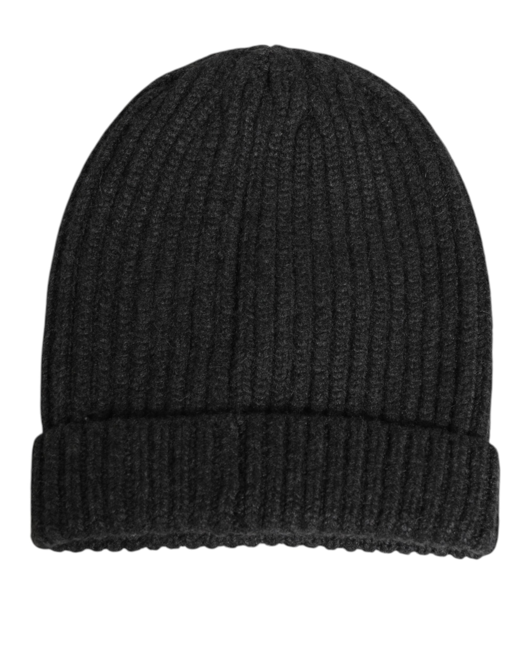 Dolce & Gabbana Schwarze Kaschmir-Strickmütze Capello für Herren