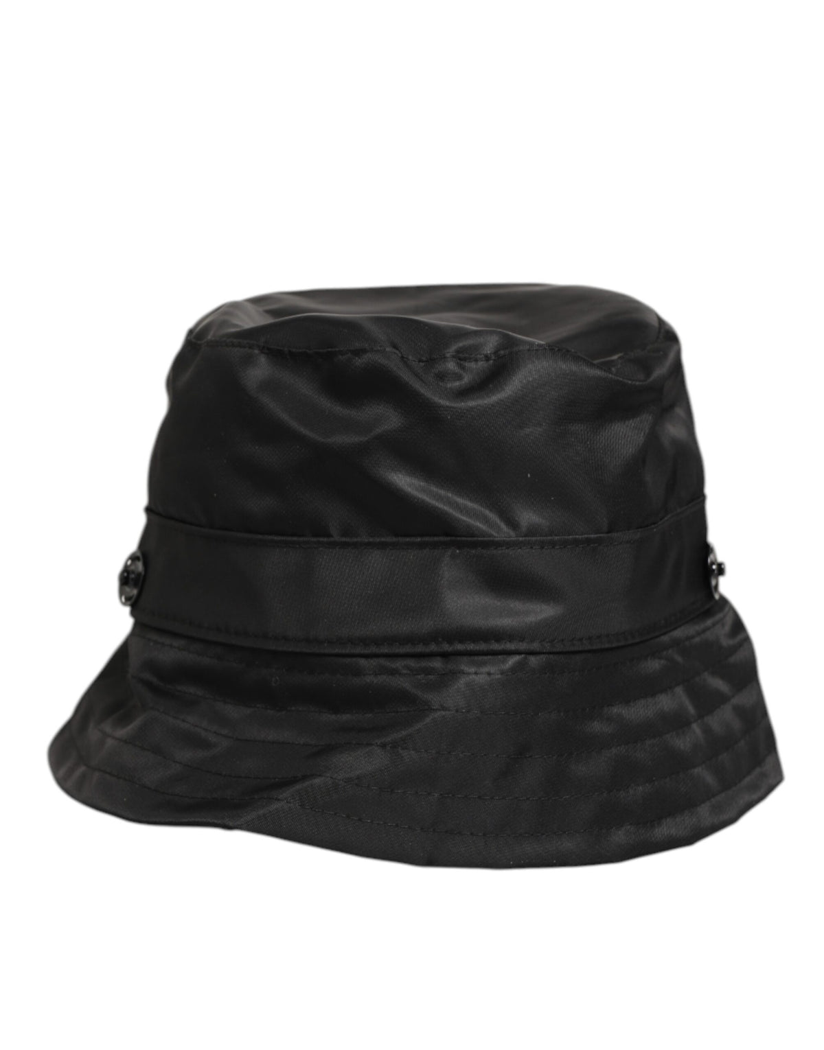 Dolce & Gabbana Schwarze PVC-Herren-Bucket-Mütze mit breiter Krempe