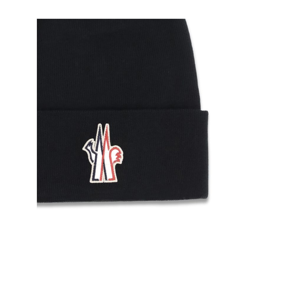 Moncler Grenoble Schwarze Fleece-Wollmütze