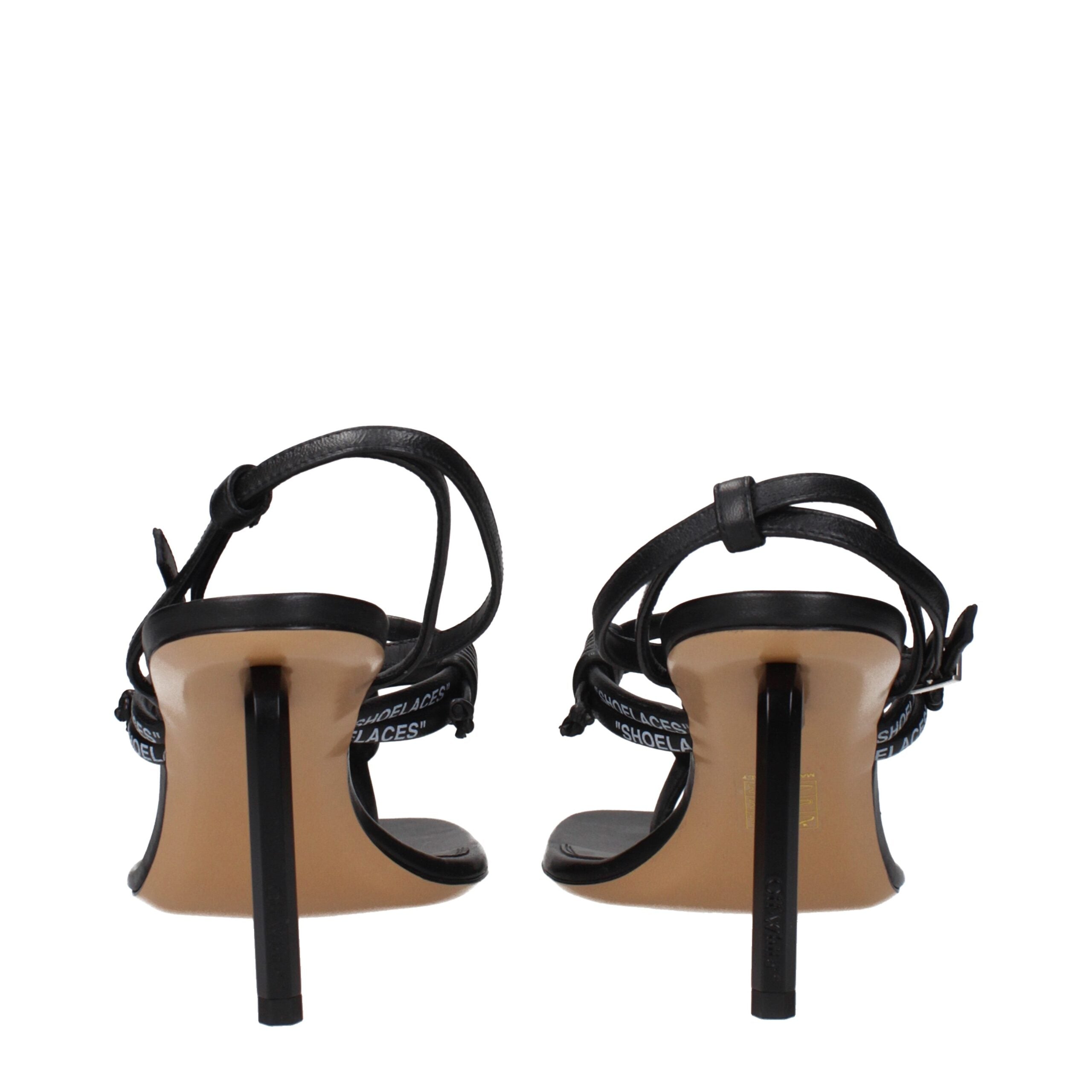 Off-White Schwarze Leder-Flip-Flop-Sandalen