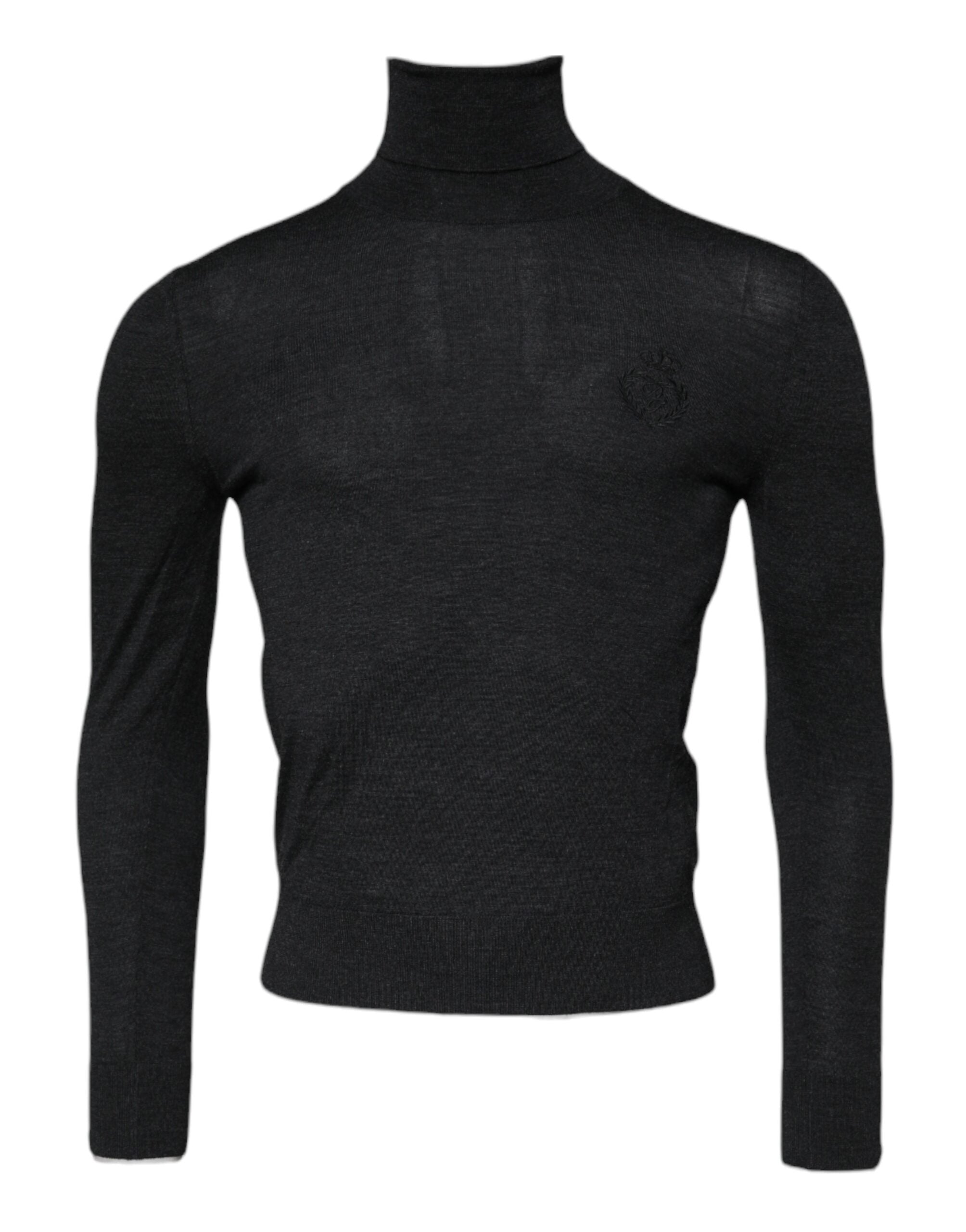 Dolce & Gabbana Schwarzer Wollpullover mit Rollkragen für Männer Pullover