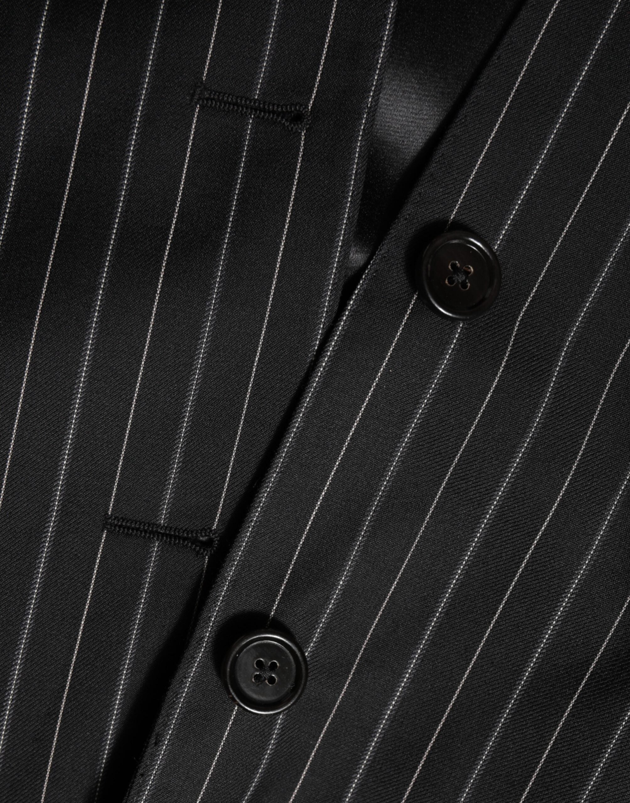 Dolce & Gabbana Schwarz gestreift MARTINI 1-Knopf Anzug Blazer