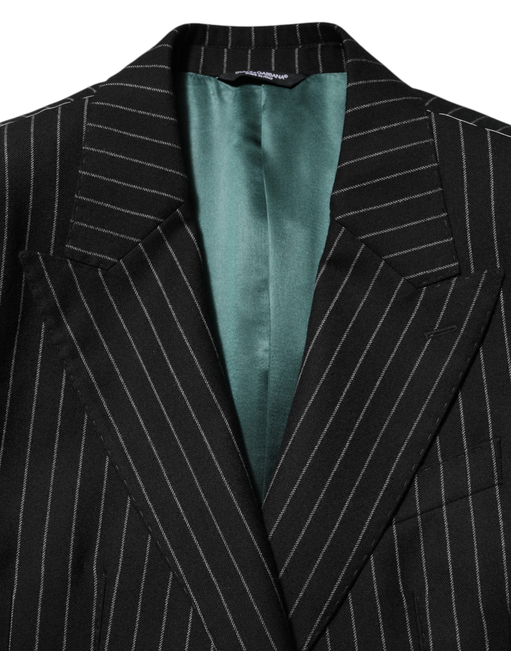 Dolce & Gabbana Schwarz gestreift 2 Knöpfe Anzug Jacke Blazer