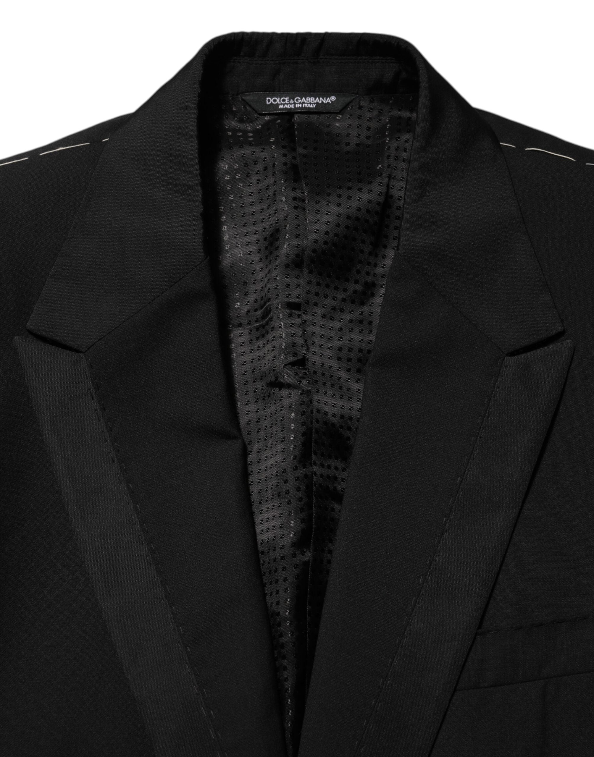 Dolce & Gabbana Schwarz Wolle 2 Knöpfe Anzug Männer Jacke Blazer