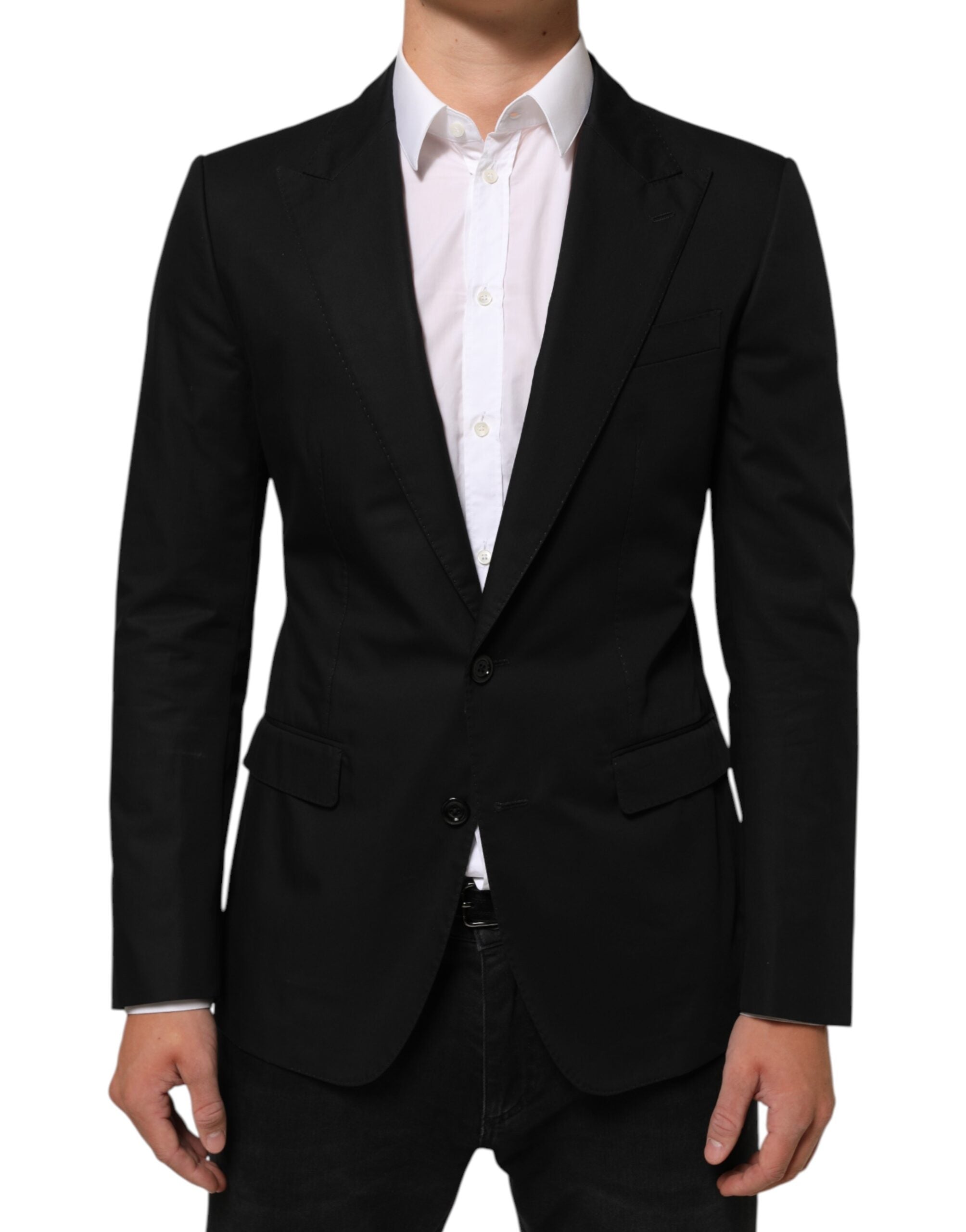 Dolce & Gabbana Schwarz Wolle 2 Knöpfe Anzug Männer Jacke Blazer