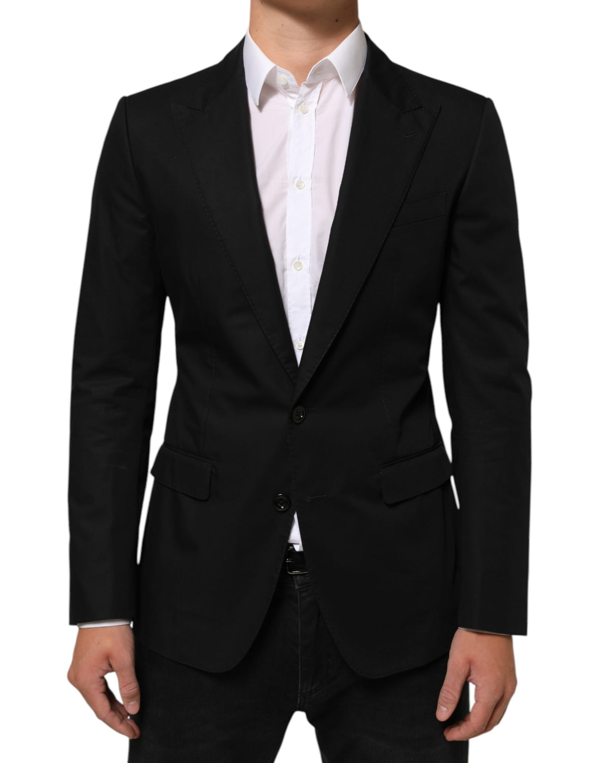 Dolce & Gabbana Schwarz Wolle 2 Knöpfe Anzug Männer Jacke Blazer