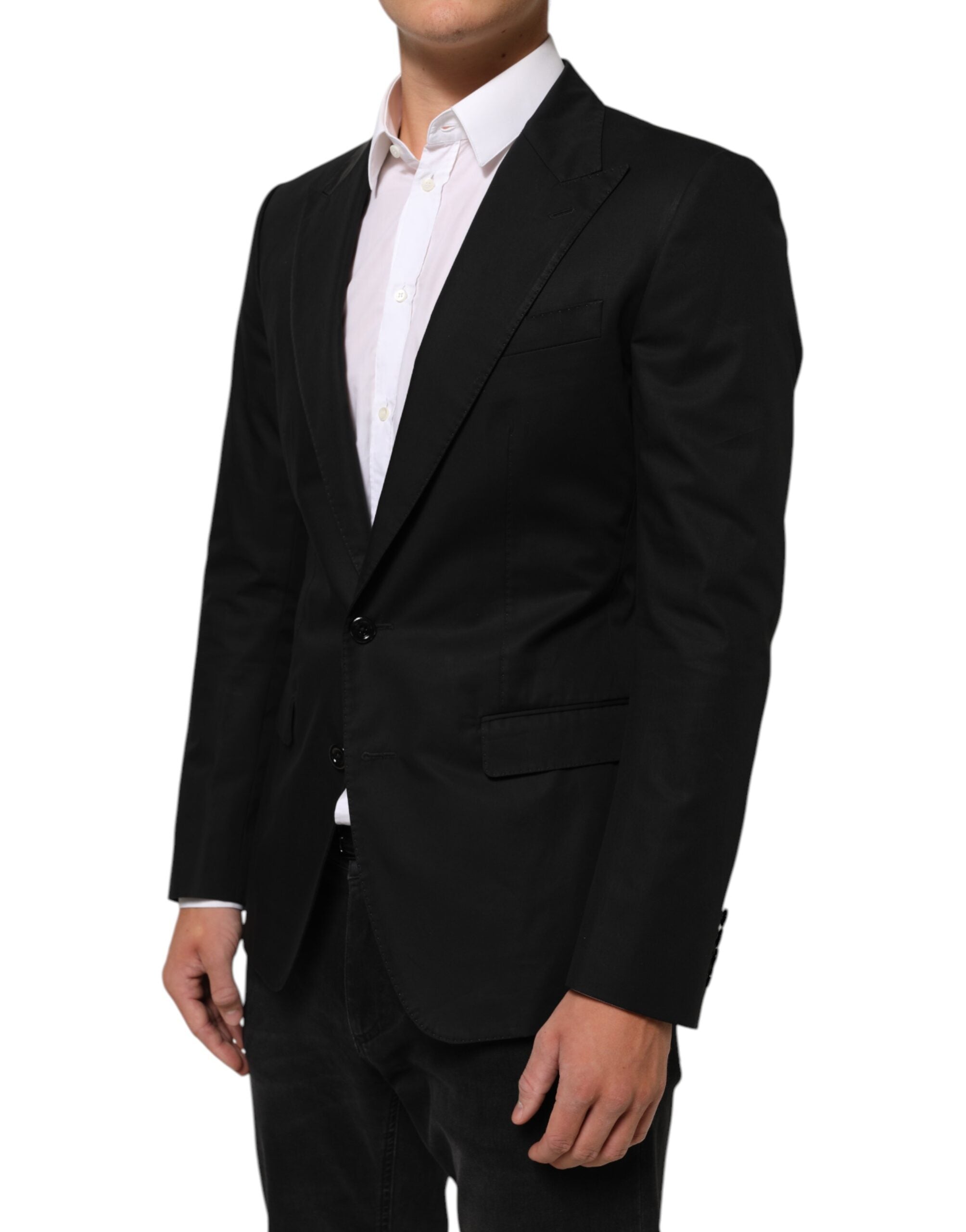 Dolce & Gabbana Schwarz Wolle 2 Knöpfe Anzug Männer Jacke Blazer