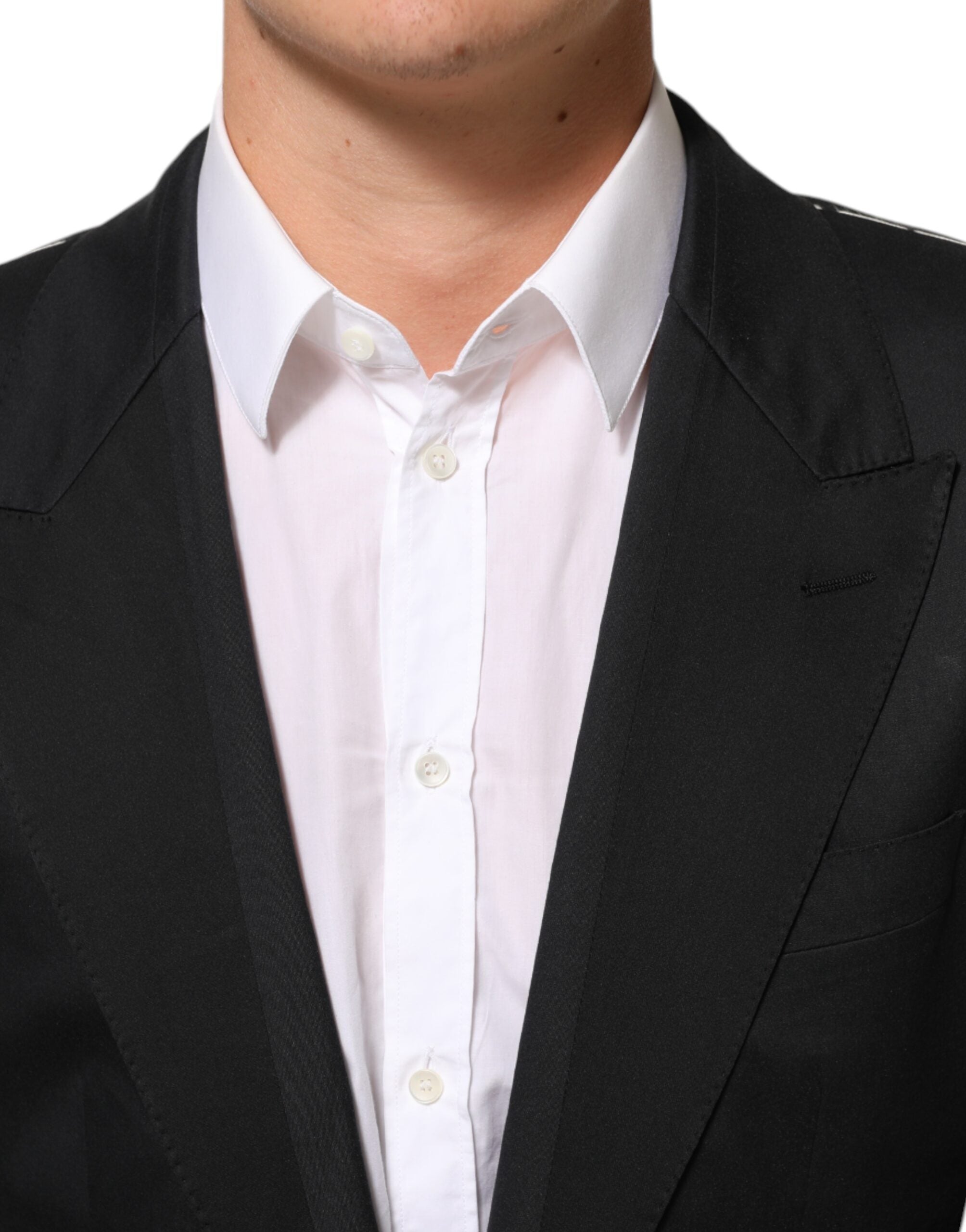 Dolce & Gabbana Schwarz Baumwolle 2 Knöpfe Anzug Jacke Blazer