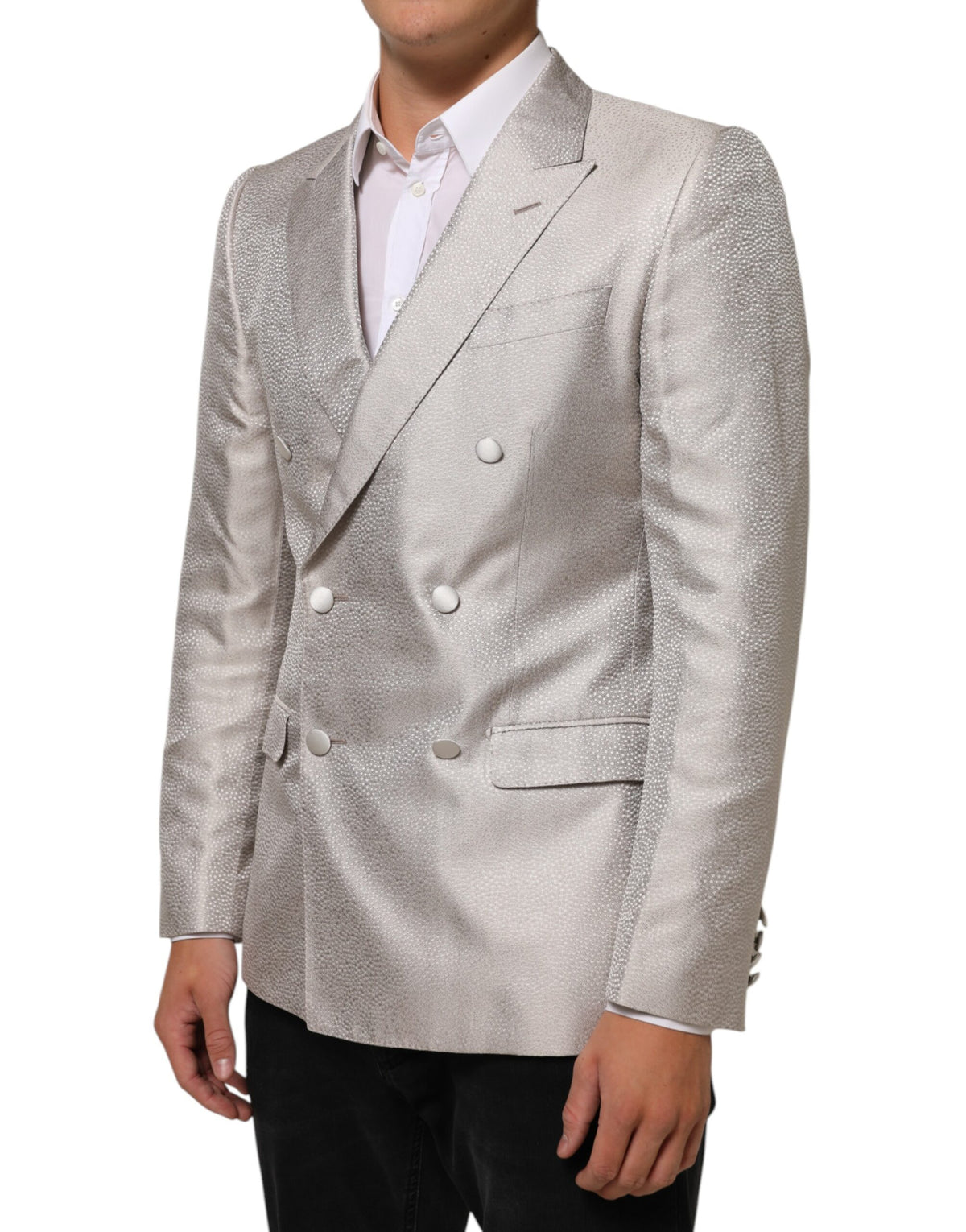 Dolce & Gabbana Beige MARTINI Zweireihiger Anzug-Blazer
