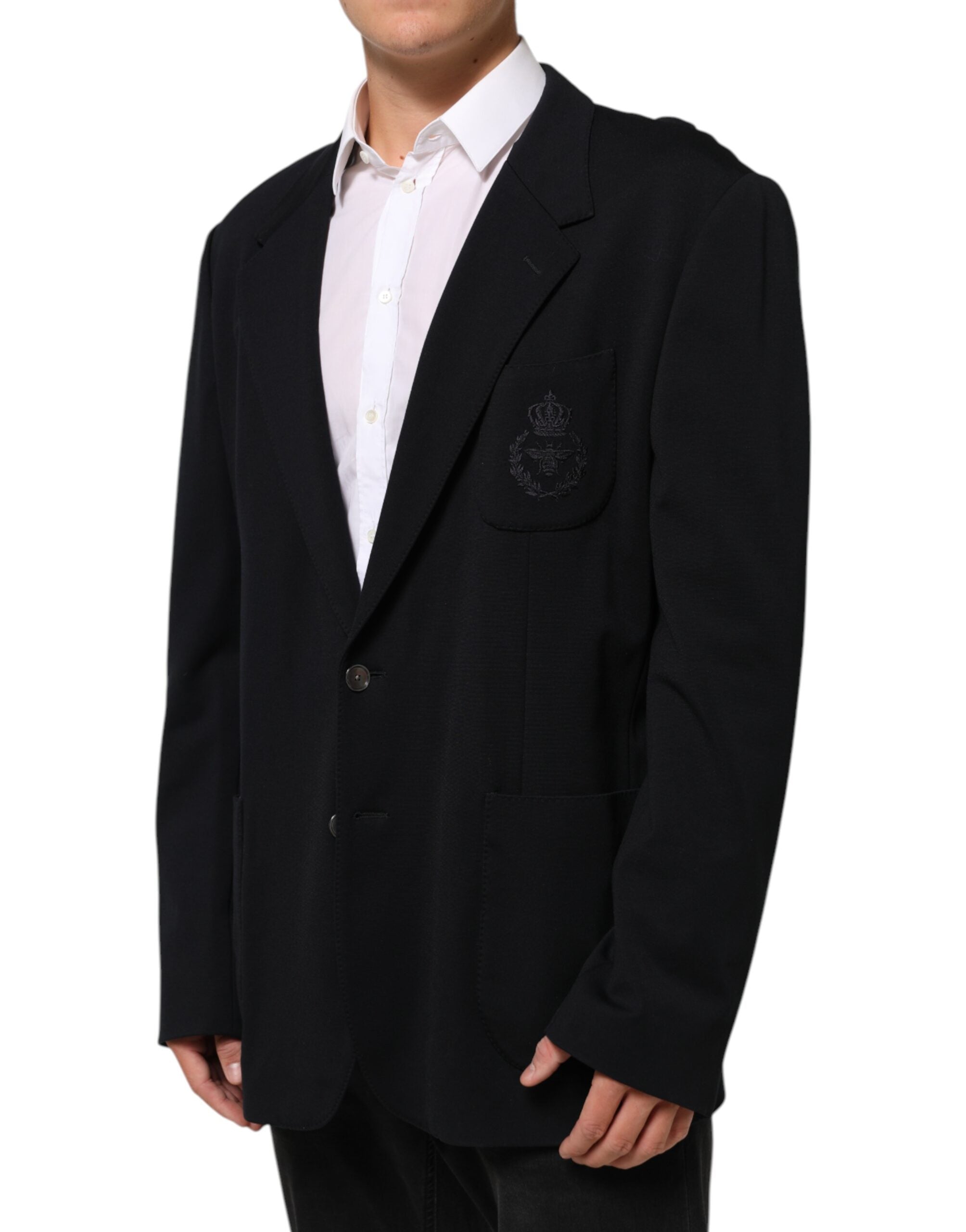 Dolce & Gabbana Schwarzer Viskose 2 Knöpfe Anzug Jacke Blazer