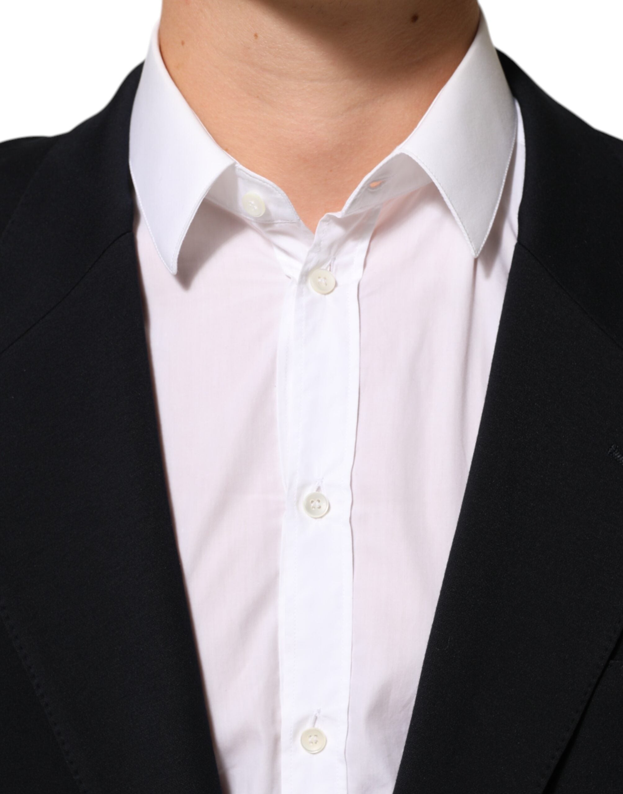 Dolce & Gabbana Schwarzer Viskose 2 Knöpfe Anzug Jacke Blazer