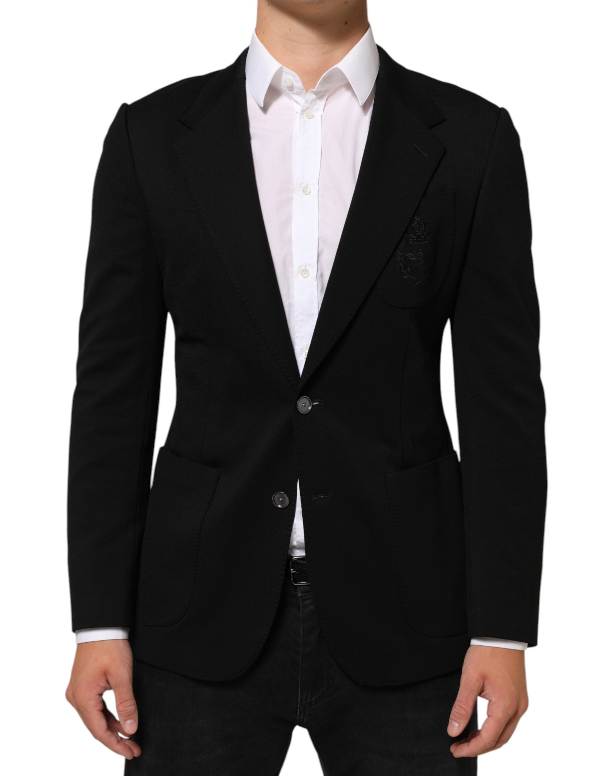 Dolce & Gabbana Schwarzer Viskose 2 Knöpfe Anzug Jacke Blazer
