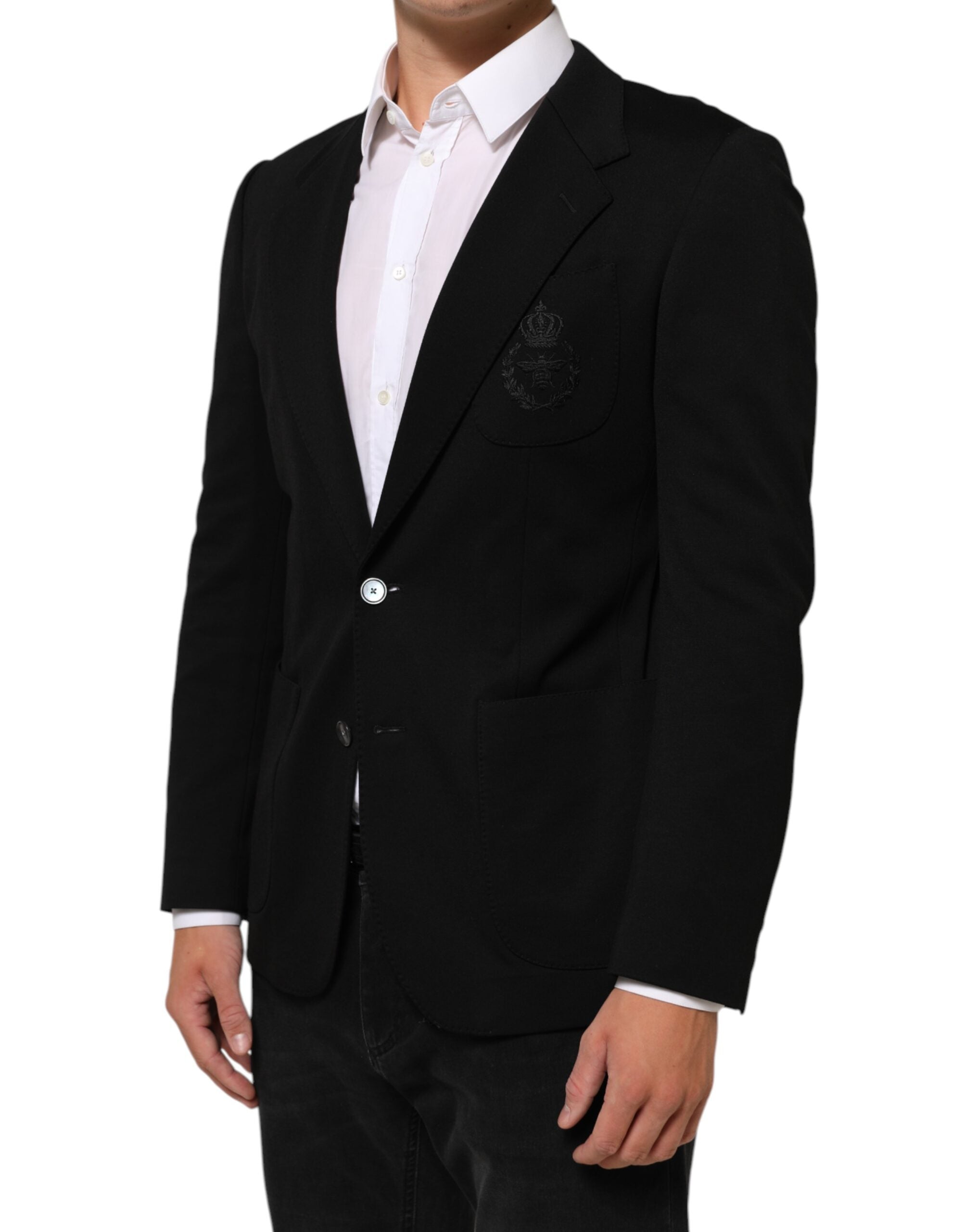 Dolce & Gabbana Schwarzer Viskose 2 Knöpfe Anzug Jacke Blazer