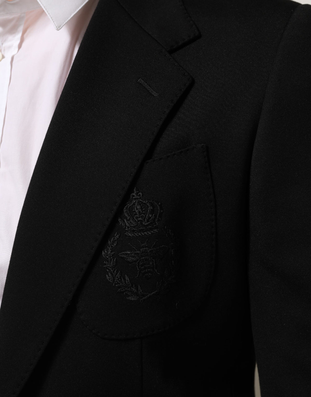 Dolce & Gabbana Schwarzer Viskose 2 Knöpfe Anzug Jacke Blazer