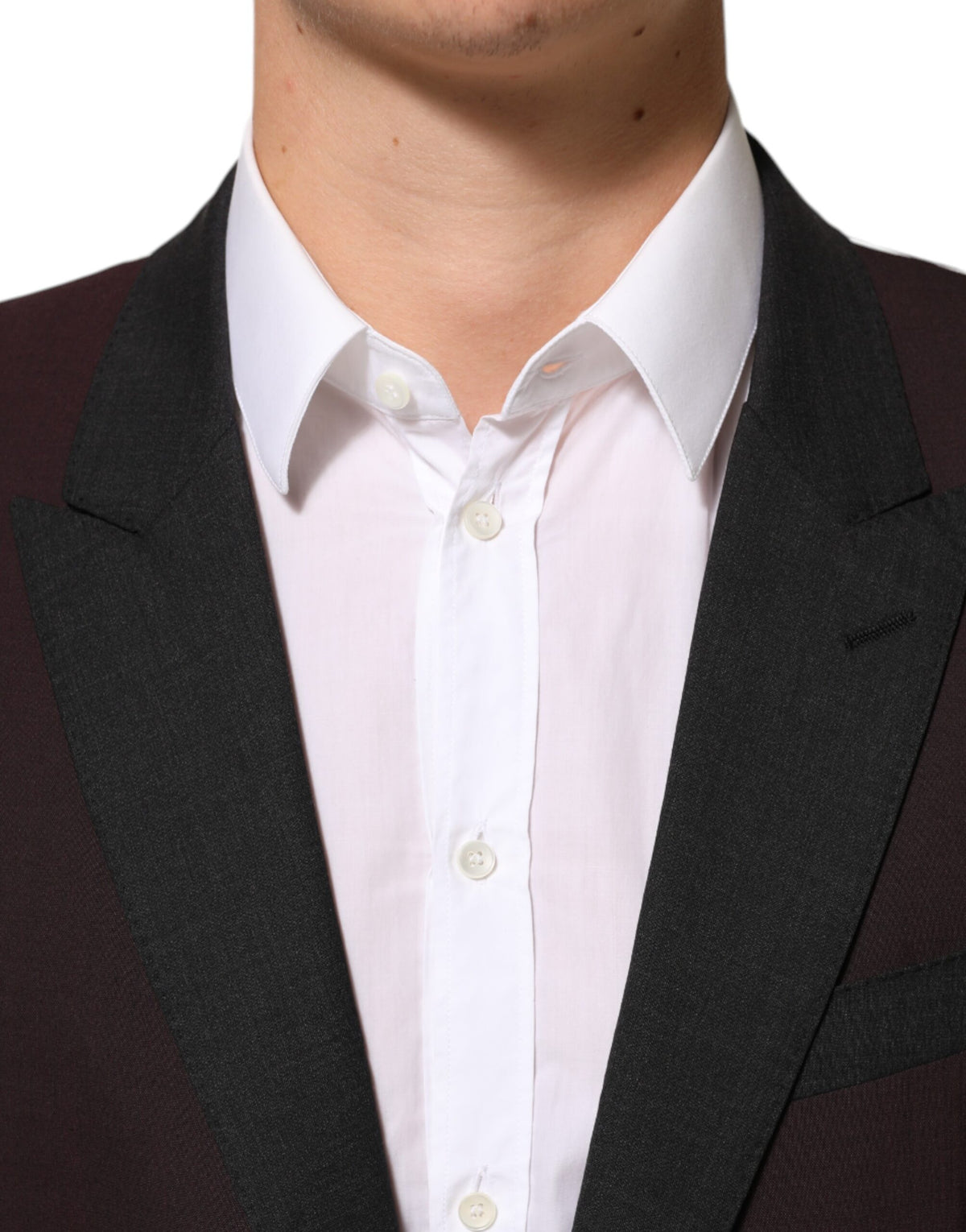Dolce & Gabbana Maroon Wolle 2 Knöpfe Anzug Jacke Blazer