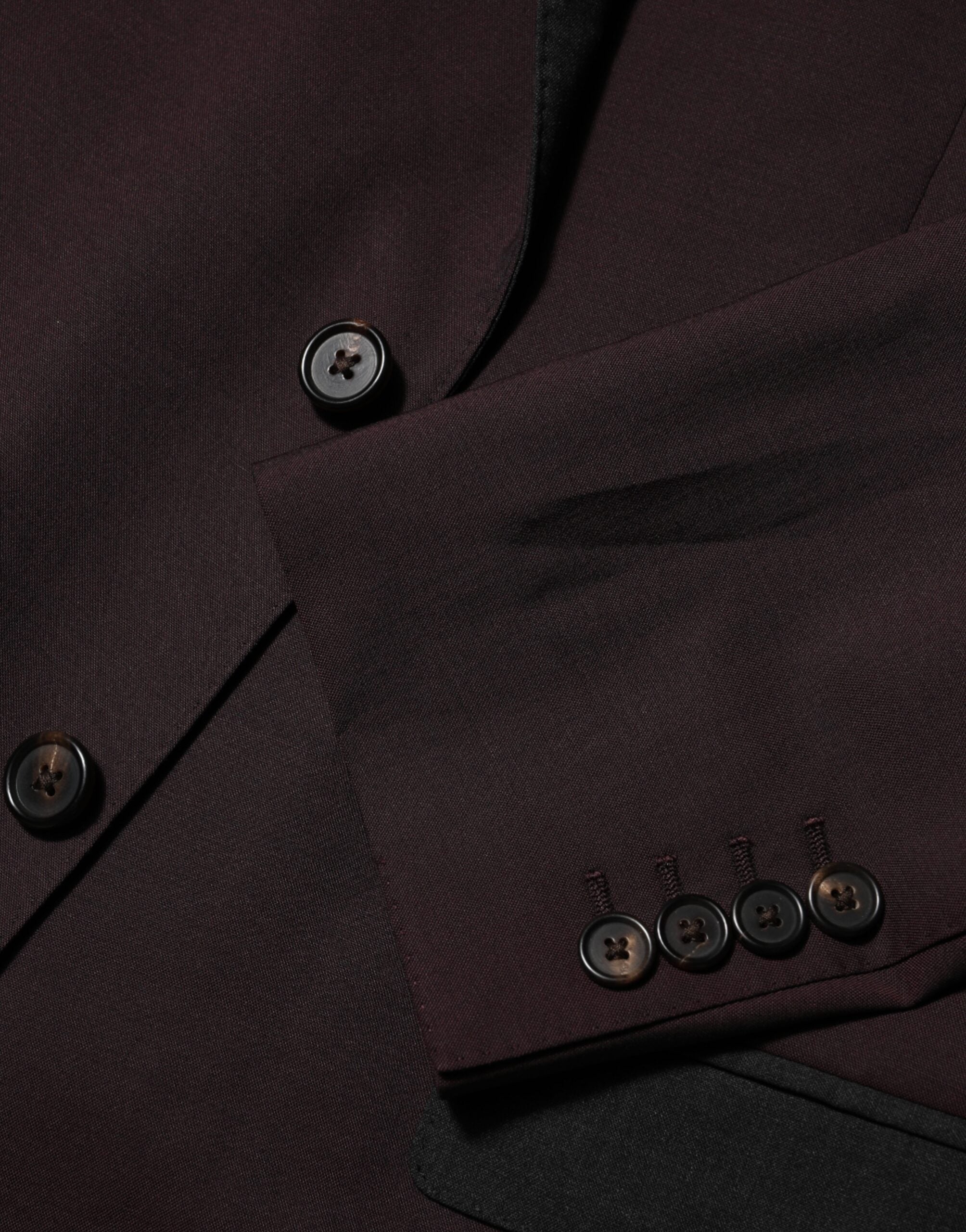Dolce & Gabbana Maroon Wolle 2 Knöpfe Anzug Jacke Blazer