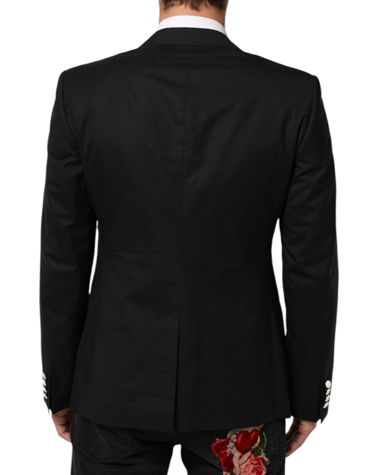 Dolce & Gabbana Schwarz Weiß MARTINI 1 Knopf Herren Anzug Blazer