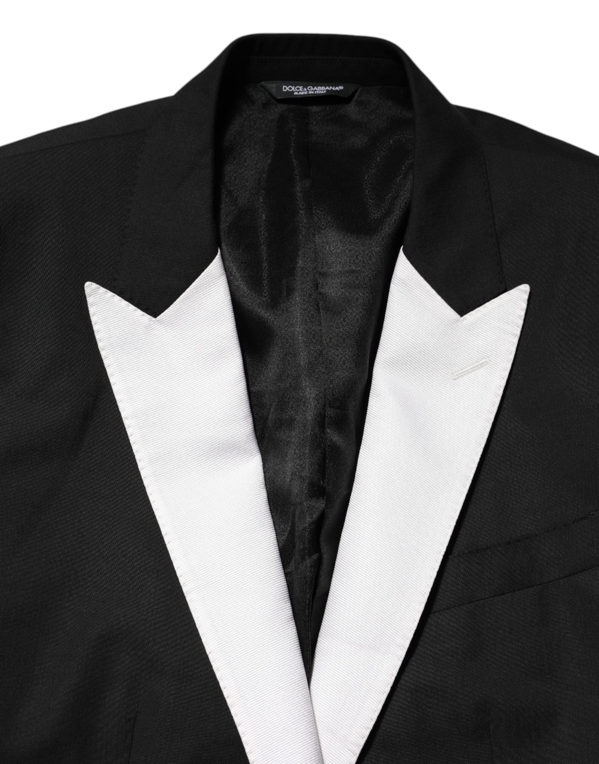 Dolce & Gabbana Schwarz Weiß MARTINI 1 Knopf Herren Anzug Blazer
