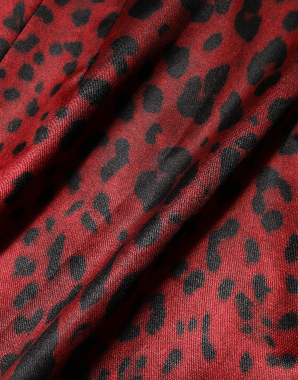 Dolce & Gabbana Rotes Leopard Etuikleid mit langen Ärmeln