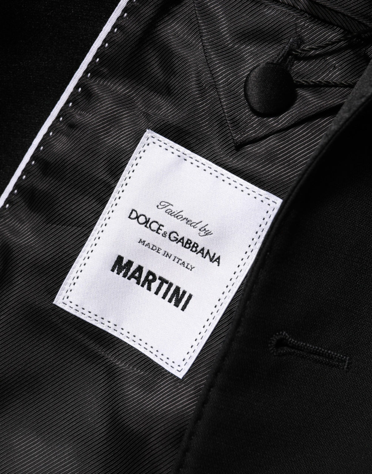 Dolce & Gabbana Schwarzer Wolle MARTINI 2-Knopf Herren Anzug Blazer