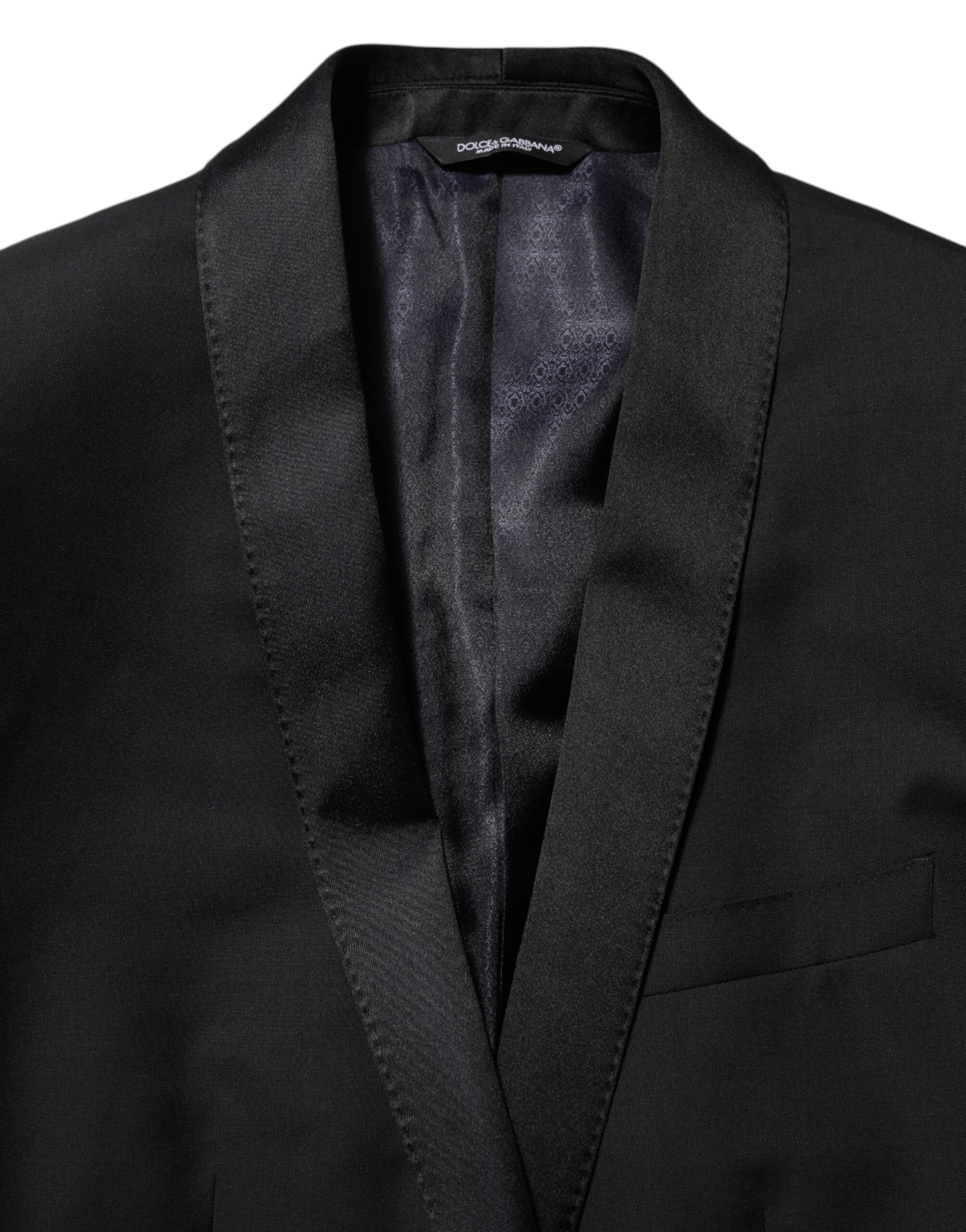 Dolce & Gabbana Schwarz GOLD 1 Knopf Anzug Jacke Männer Blazer