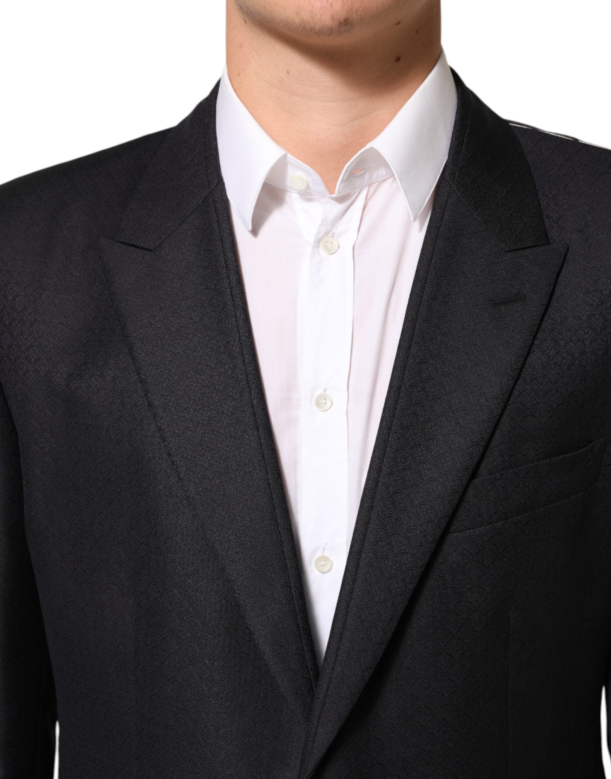 Dolce & Gabbana Schwarz Wolle 2 Knöpfe Anzug Jacke Männer Blazer