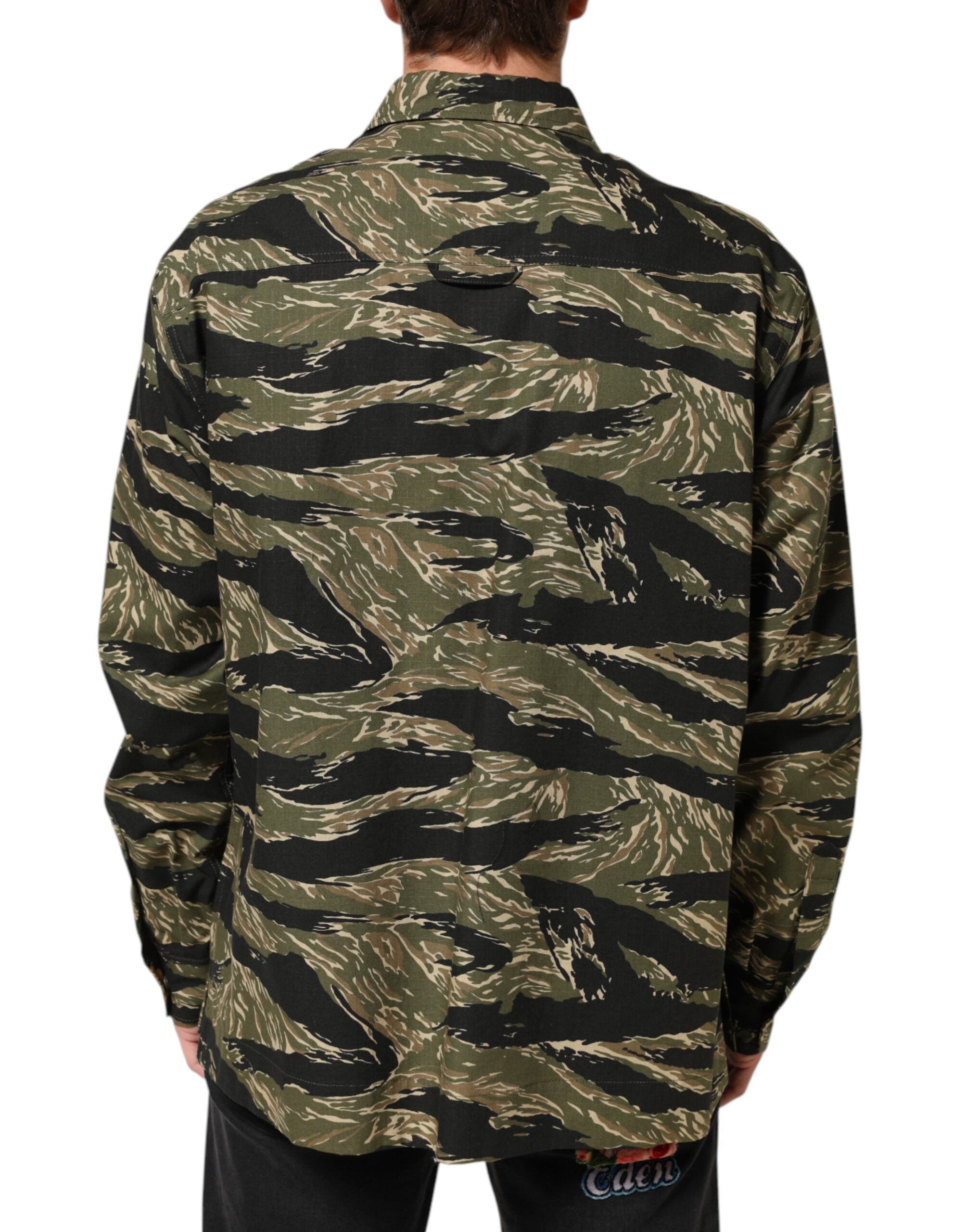 Dolce & Gabbana Multicolor Camouflage Freizeithemd aus Baumwolle