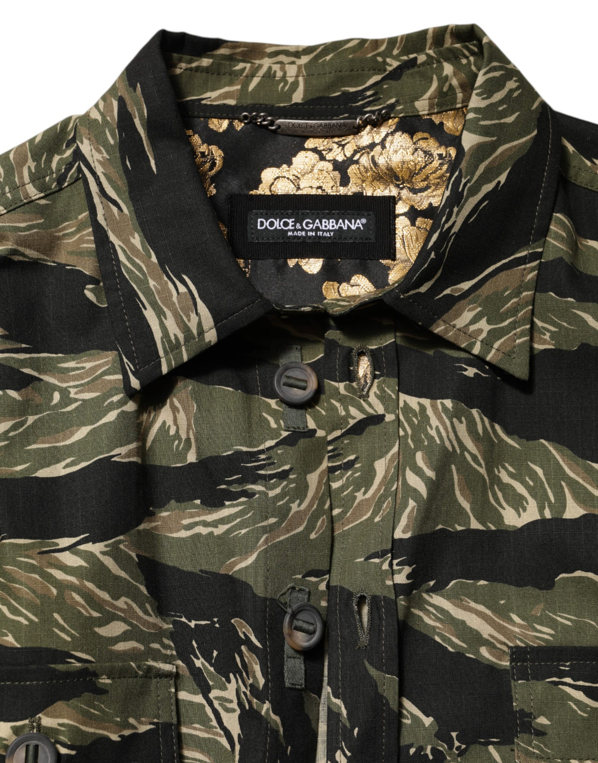 Dolce & Gabbana Multicolor Camouflage Freizeithemd aus Baumwolle