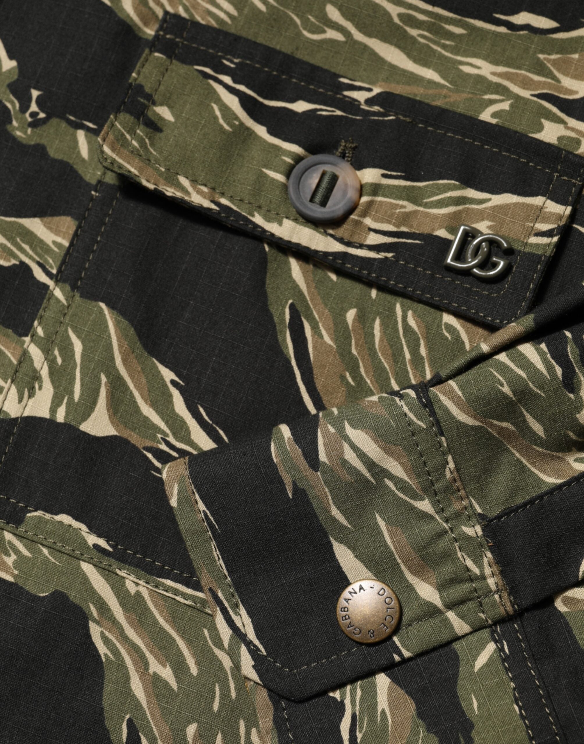 Dolce & Gabbana Multicolor Camouflage Freizeithemd aus Baumwolle
