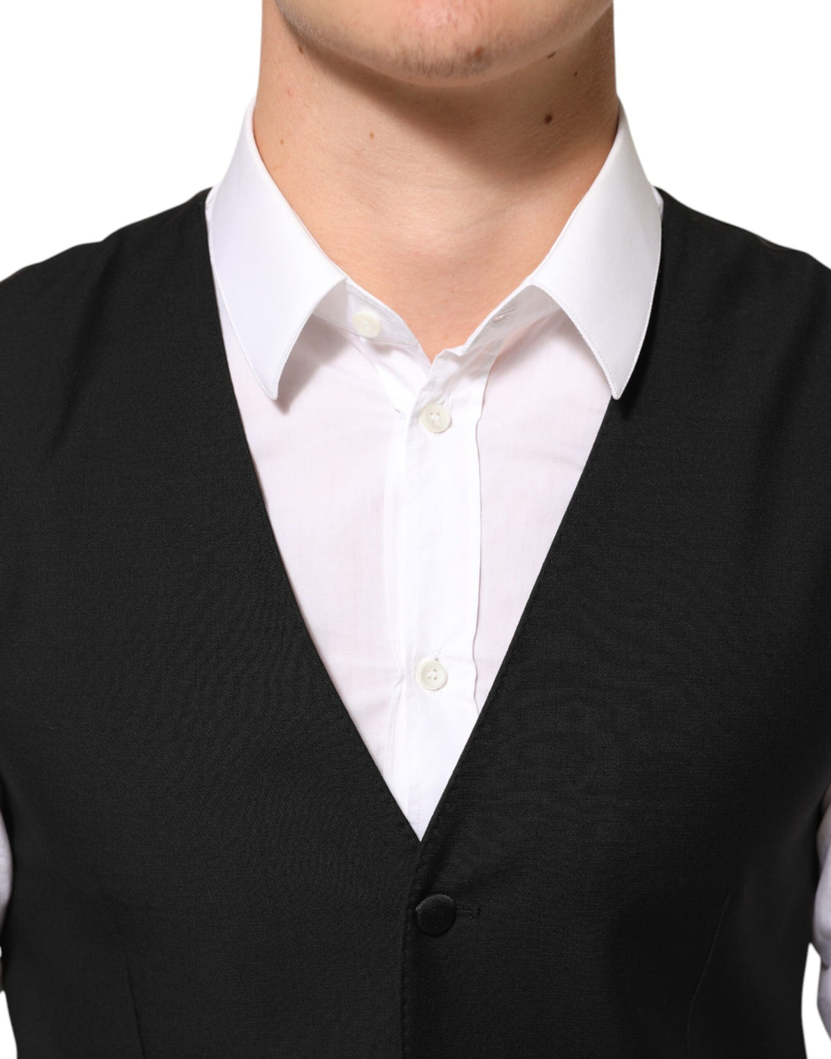 Dolce & Gabbana Schwarze Wollweste für Herren, formell