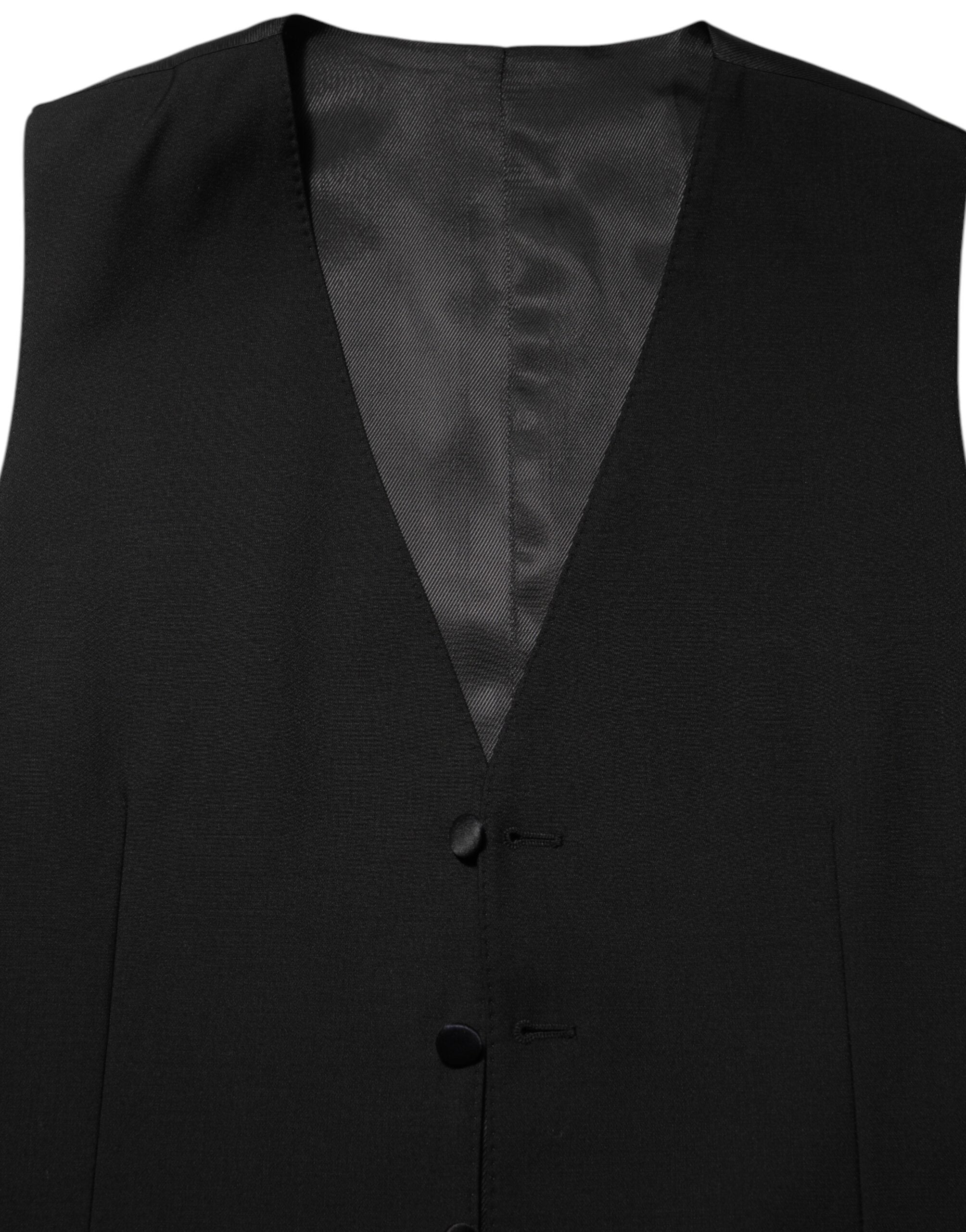 Dolce & Gabbana Schwarze Wollweste für Herren, formell