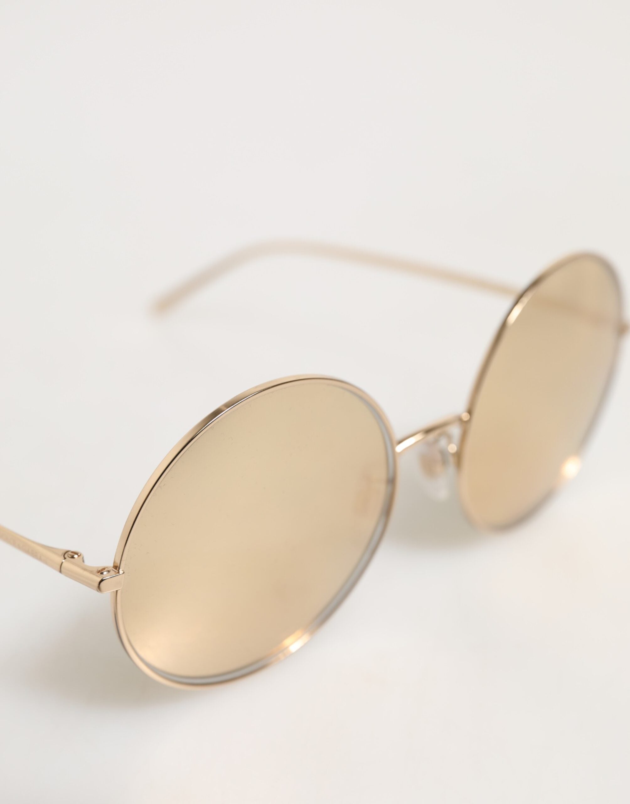 Dolce & Gabbana Goldene Metall-Sonnenbrille im Rundstil