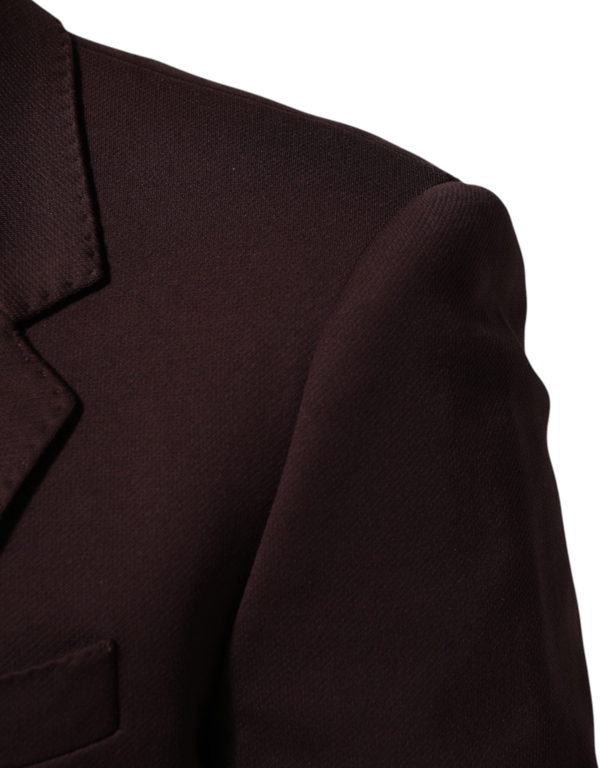 Dolce & Gabbana Maroon-roter Baumwoll-Blazer mit 2 Knöpfen